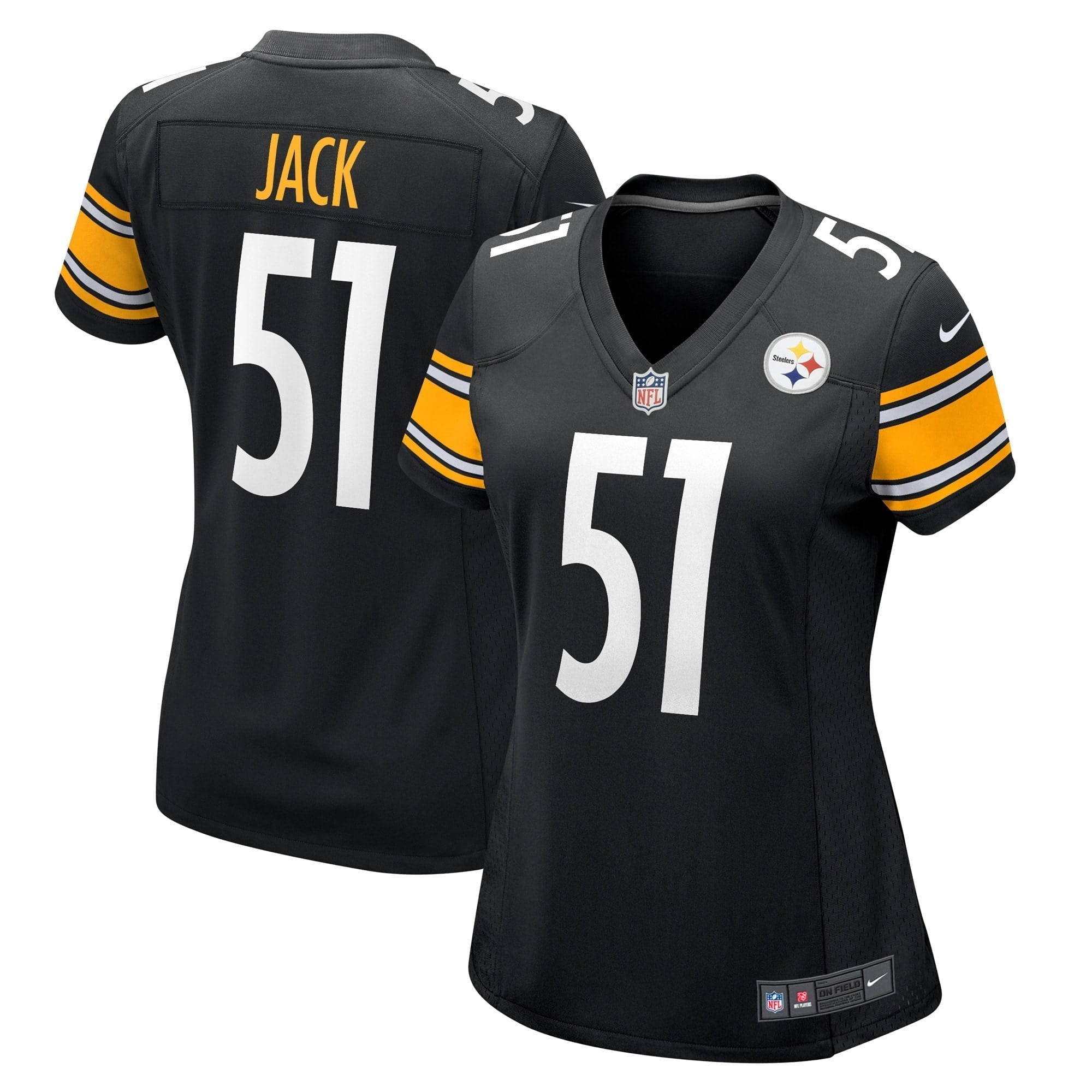 Women s Nike Myles Jack Black Pittsburgh Steelers Game Player Jersey