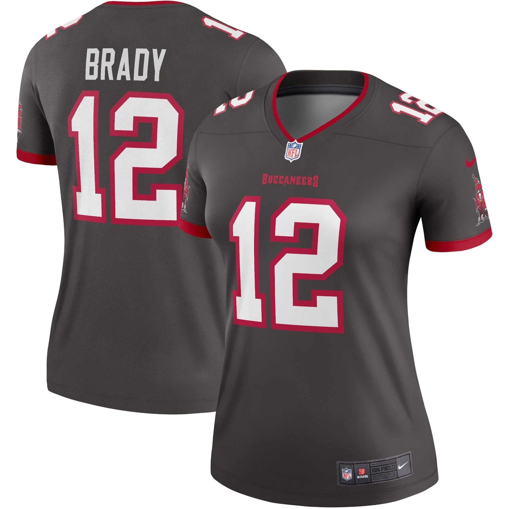 Women s Nike Tom Brady Pewter Tampa Bay Buccaneers Alternate Legend Jersey