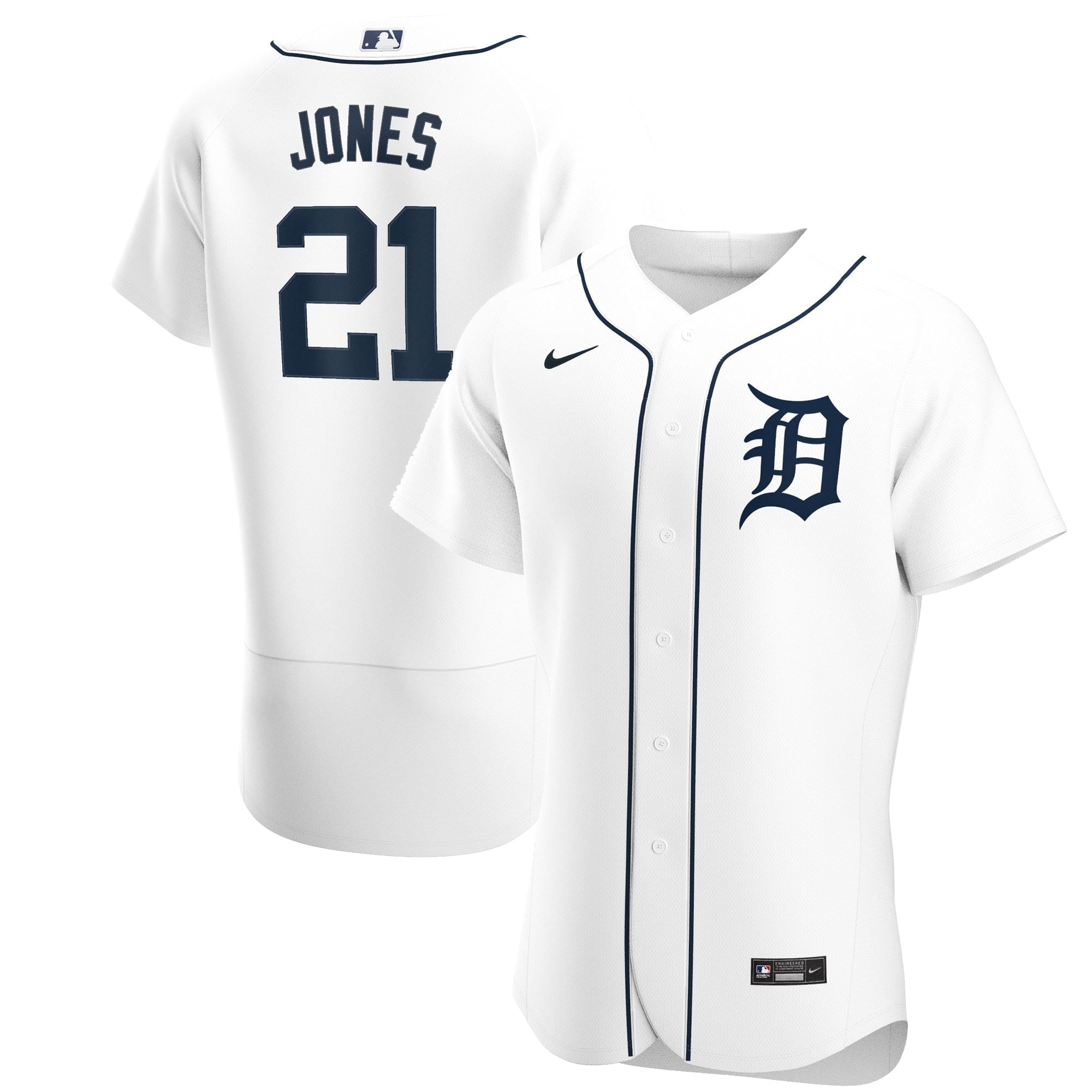 Men's Nike Jacoby Jones White Detroit Tigers Home Authentic Player Jersey