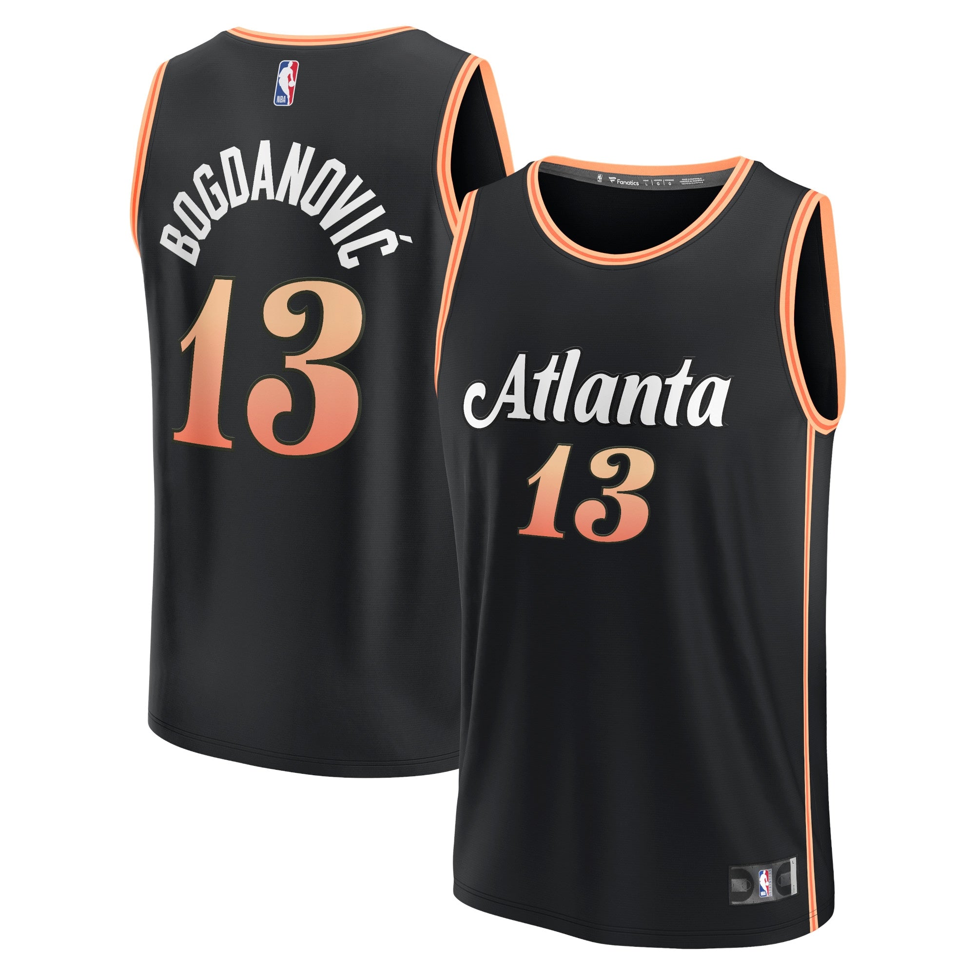 Bogdan Bogdanovic Atlanta Hawks, NBA Jerseys Fanatics Branded 2022/23 Fastbreak Jersey - City Edition - Black