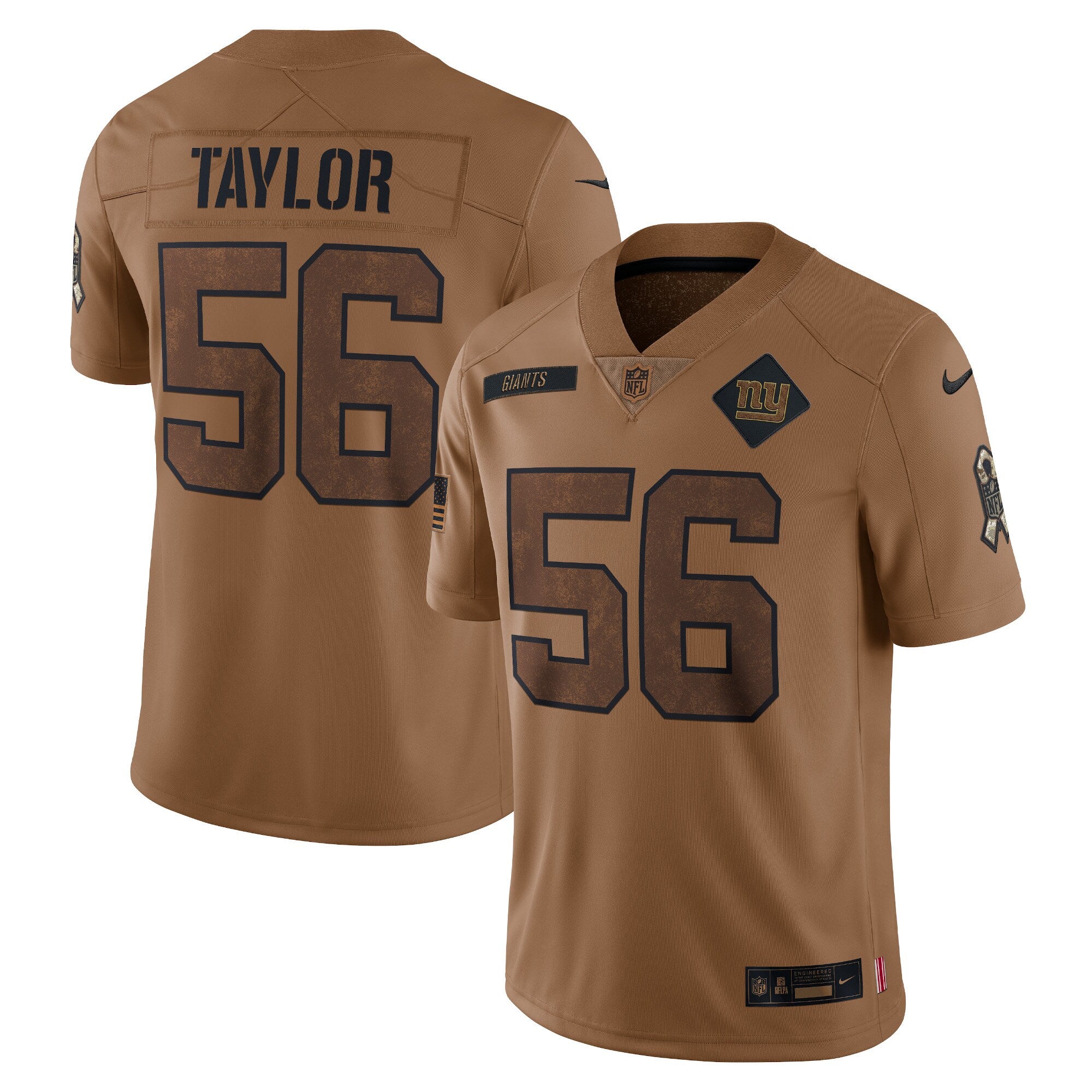 Lawrence Taylor New York Giants Nike 2023 Salute To Service Retired Player Limited Jersey Brown