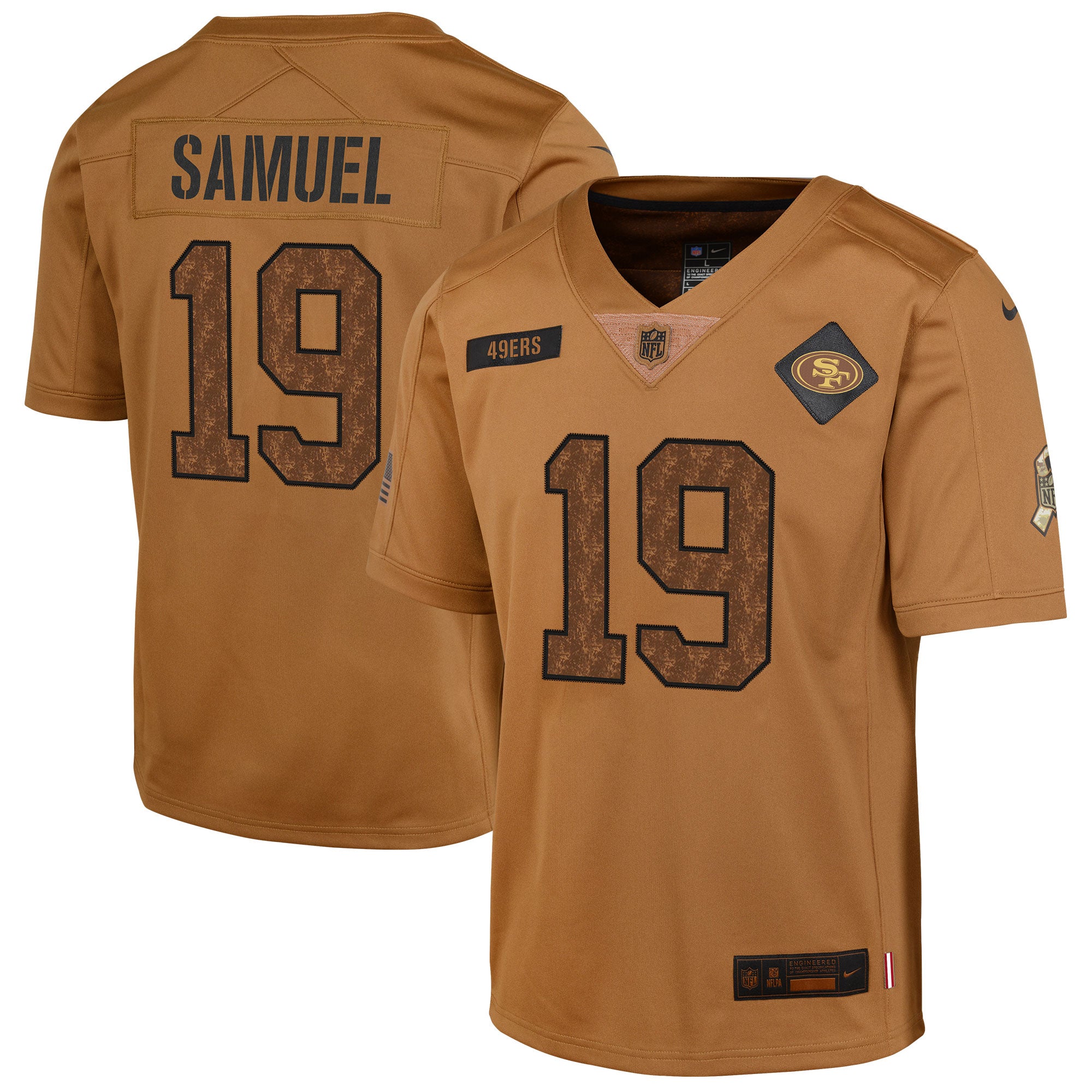 Deebo Samuel San Francisco 49ers Nike Youth 2023 Salute To Service Limited Jersey   Brown