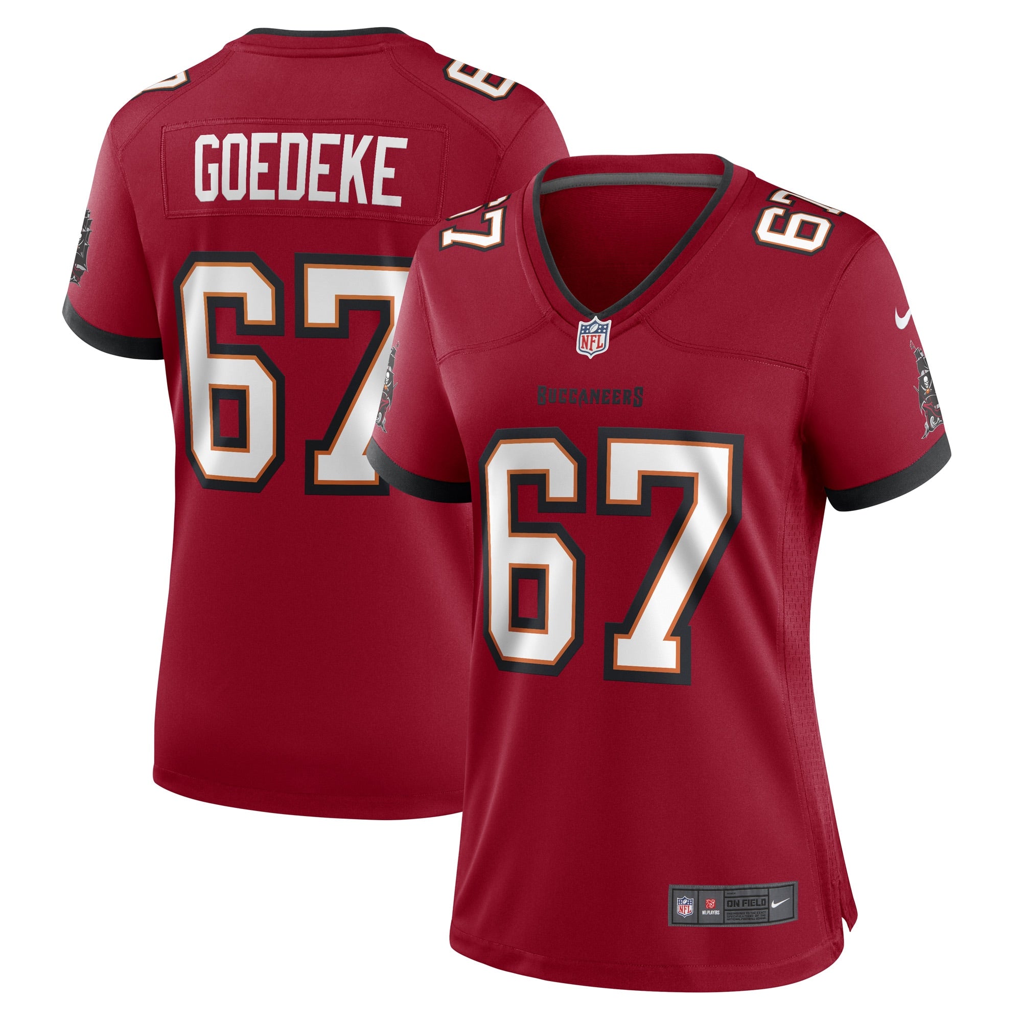 Luke Goedeke Tampa Bay Buccaneers Nike Women s Game Player Jersey   Red