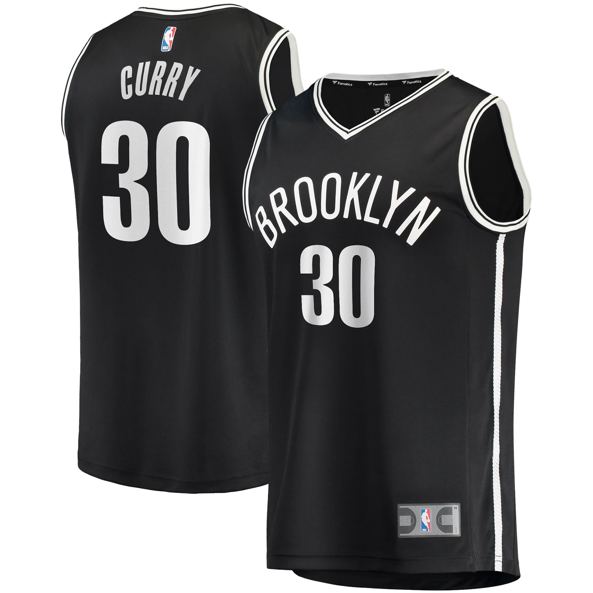 Men's Fanatics Branded Seth Curry Black Brooklyn Nets Fast Break Replica Jersey - Icon Edition