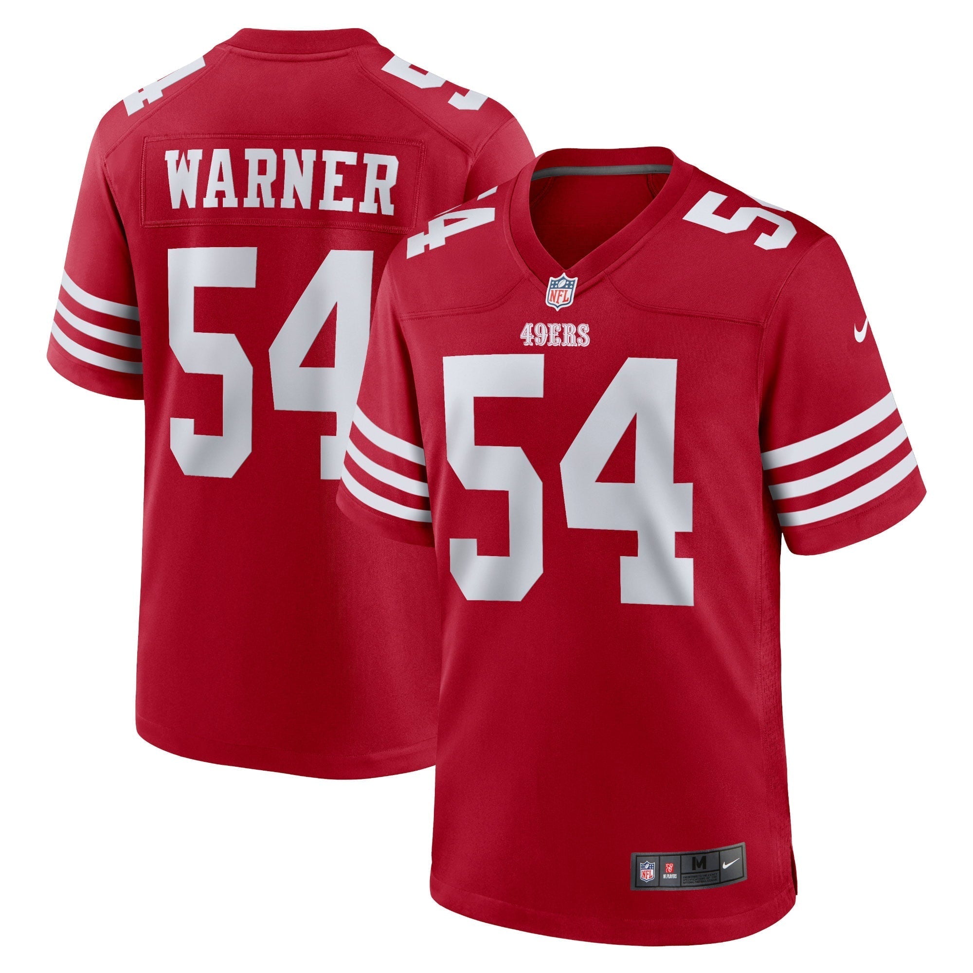Women s Nike Fred Warner Scarlet San Francisco 49ers Team Game Player Jersey