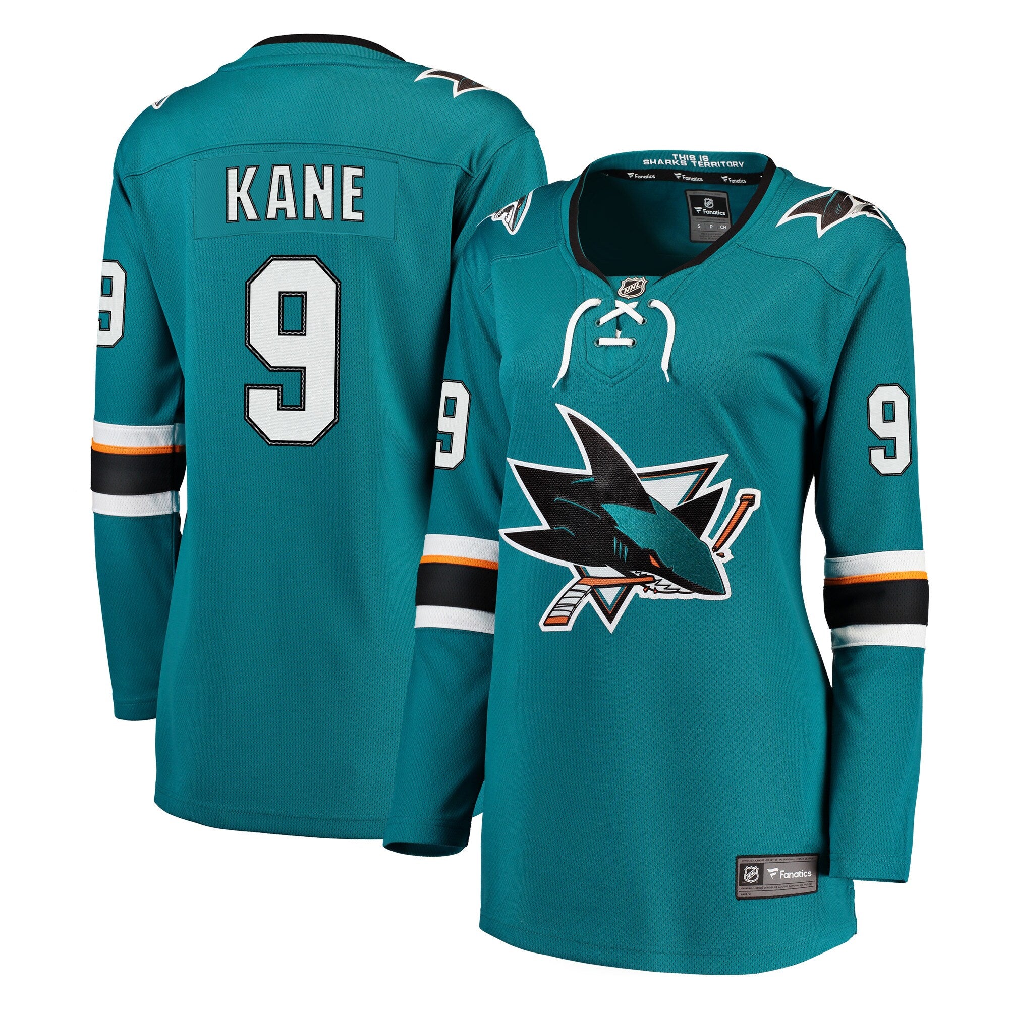 Evander Kane San Jose Sharks Fanatics Branded Women's Premier Breakaway Player Jersey - Teal