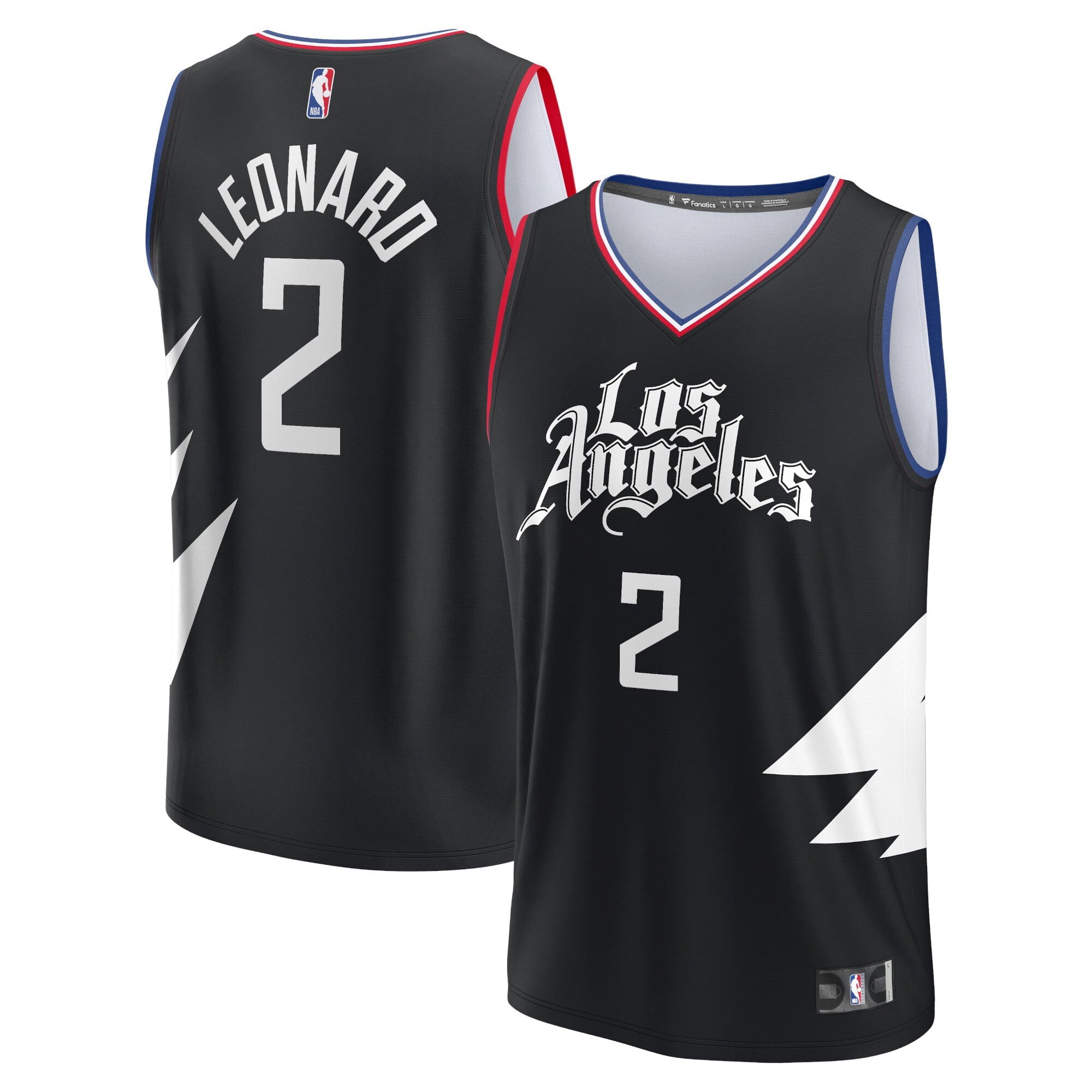 Men's Fanatics Branded Kawhi Leonard Black LA Clippers Fast Break Replica Player Jersey - Statement Edition