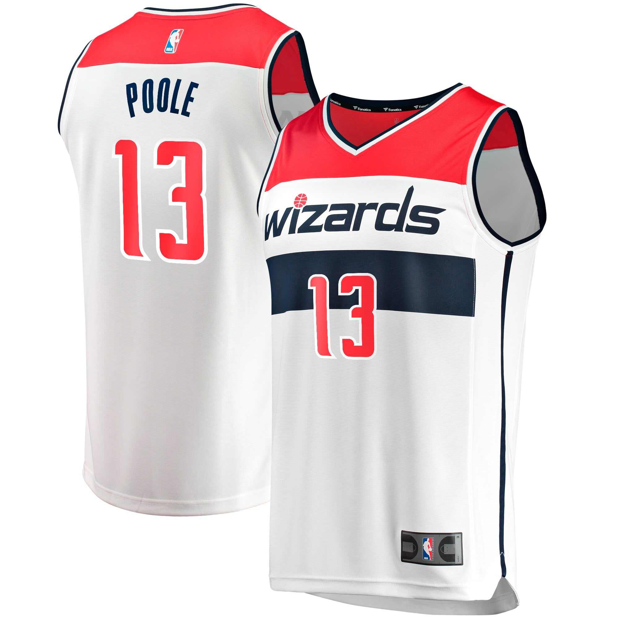 Jordans Poole Washington Wizards Fanatics Branded Fast Break Player Jersey - Association - White
