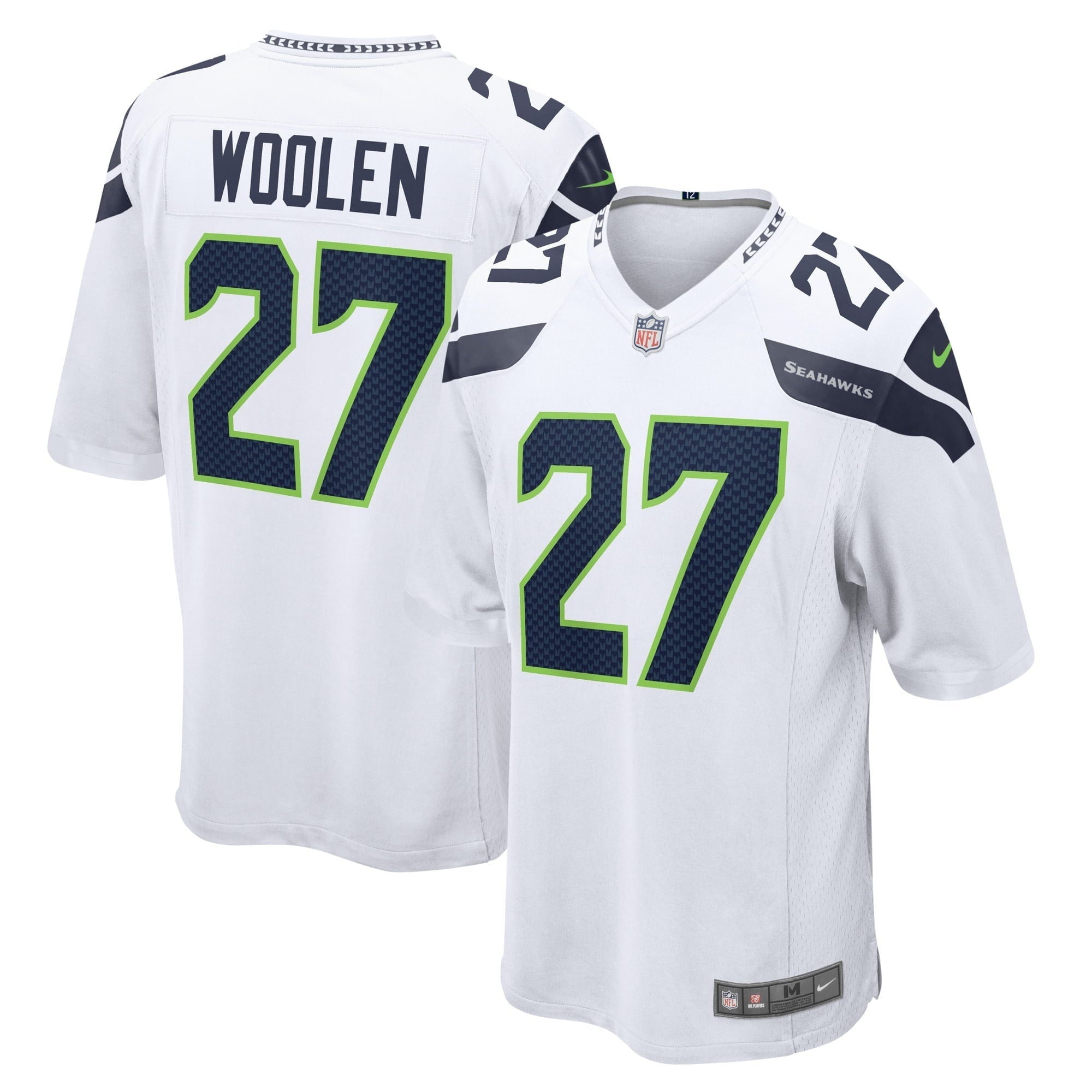 Men s Nike Tariq Woolen White Seattle Seahawks Game Player Jersey