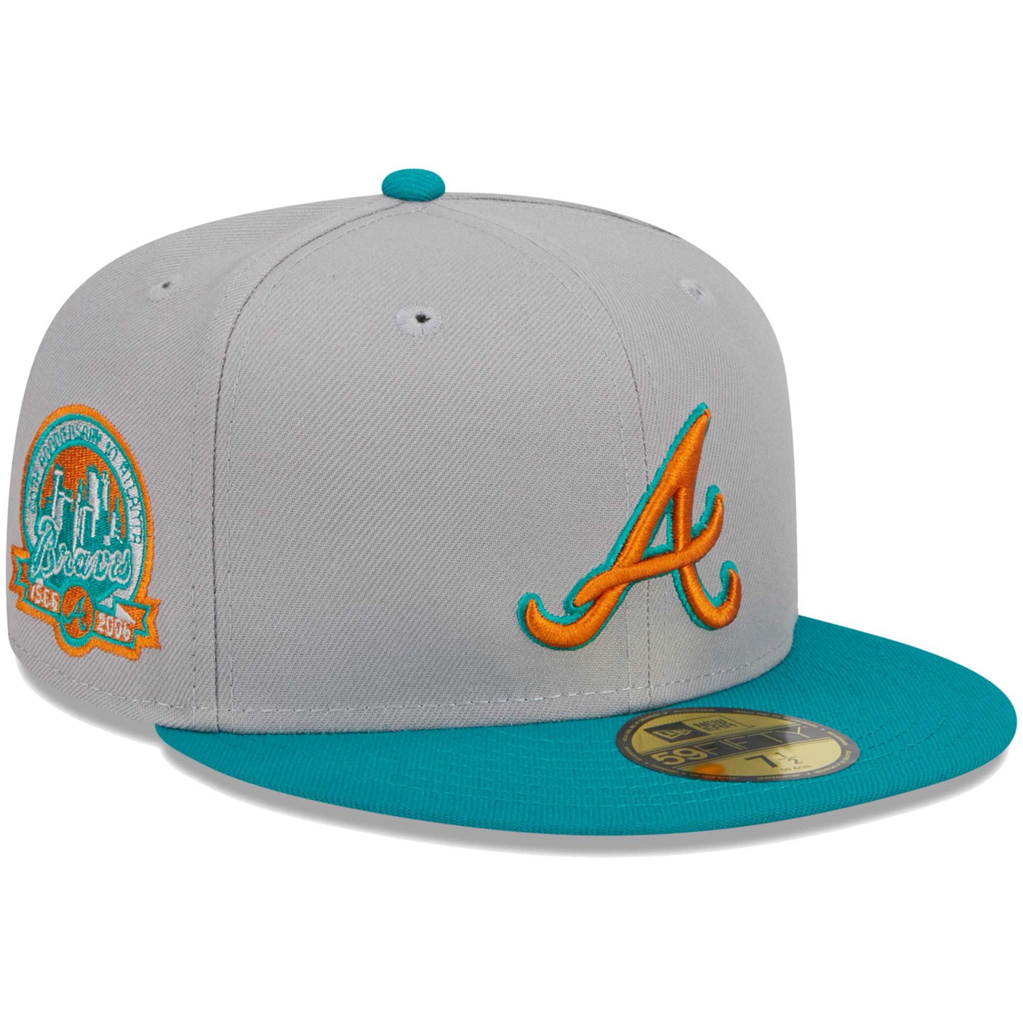 Atlanta Braves New Era 59FIFTY Fitted Hat - Gray/Teal