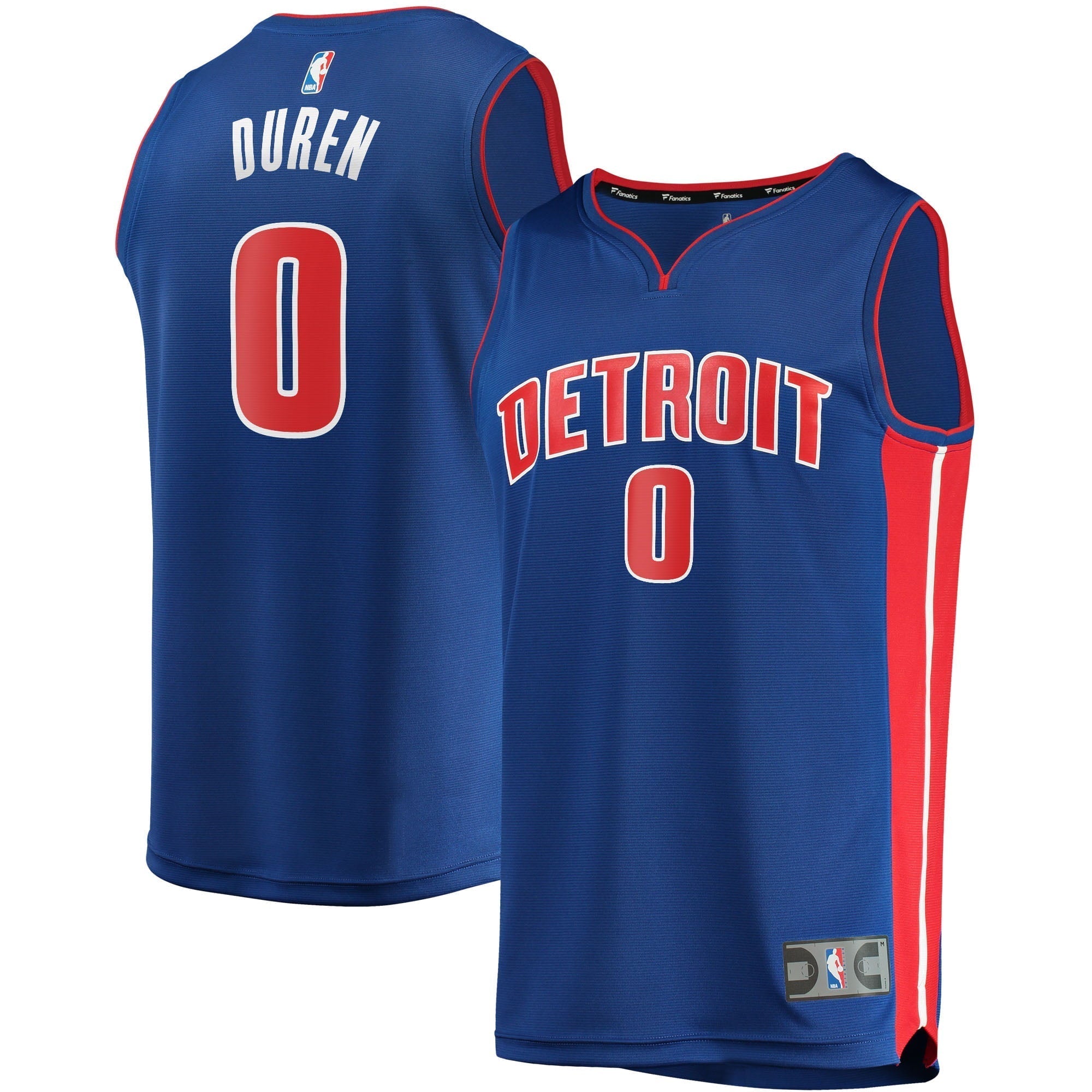 Men's Fanatics Branded Jalen Duren Blue Detroit Pistons 2021/22 Fast Break Replica Jersey - Icon Edition