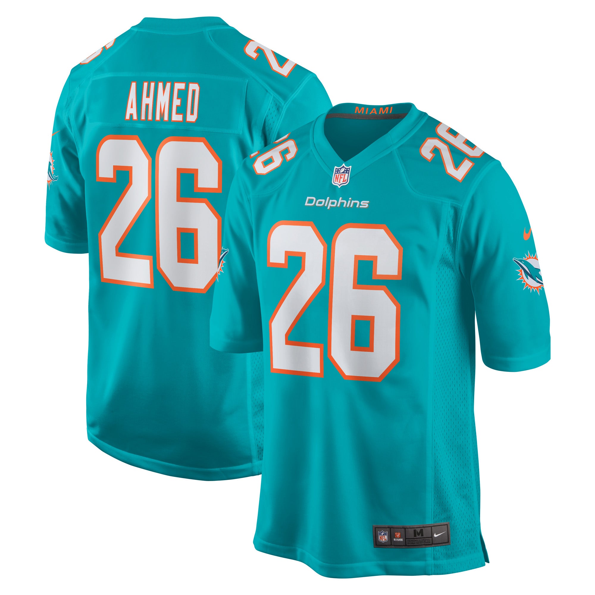 Salvon Ahmed Miami Dolphins Nike Game Jersey   Aqua