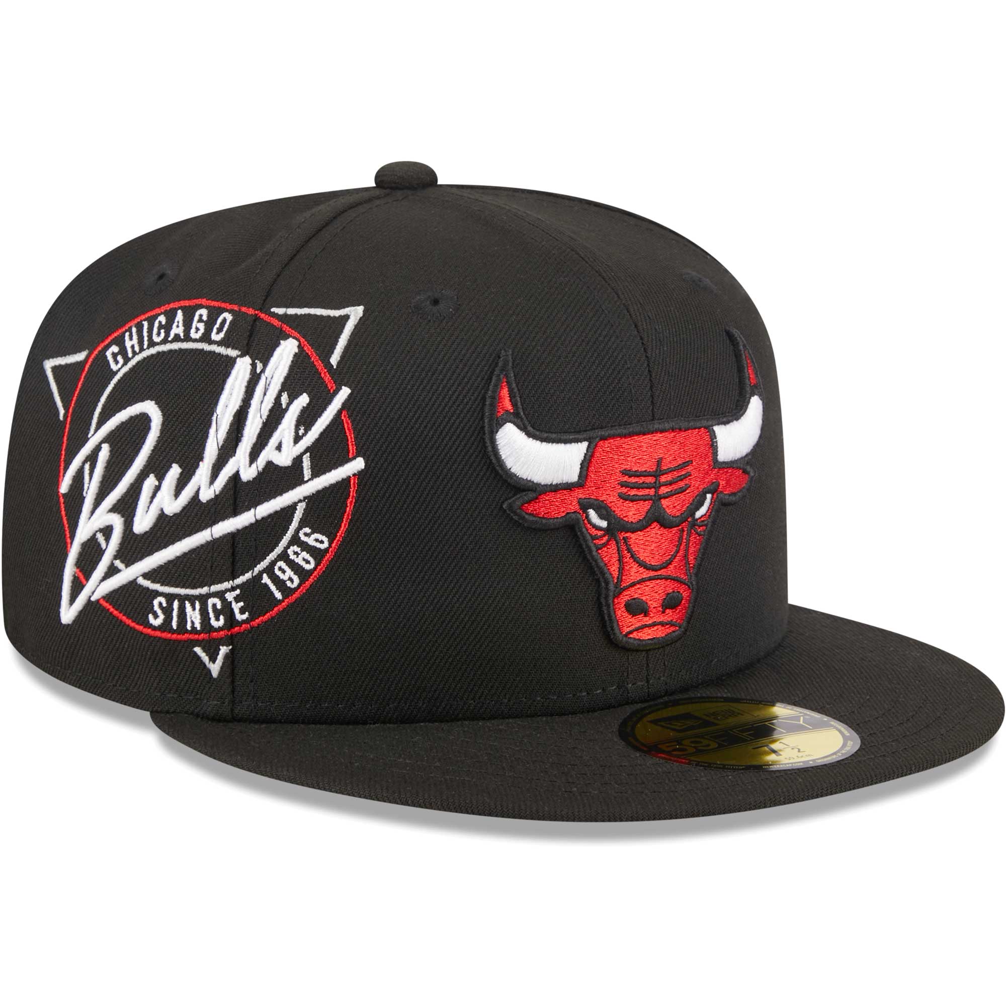 Chicago Bulls New Era Neon Emblem 59FIFTY Fitted Hat - Black