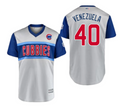 Men's Chicago Cubs Willson Contreras Venezuela Majestic Gray 2019 MLB Little League Classic Replica Player Jersey