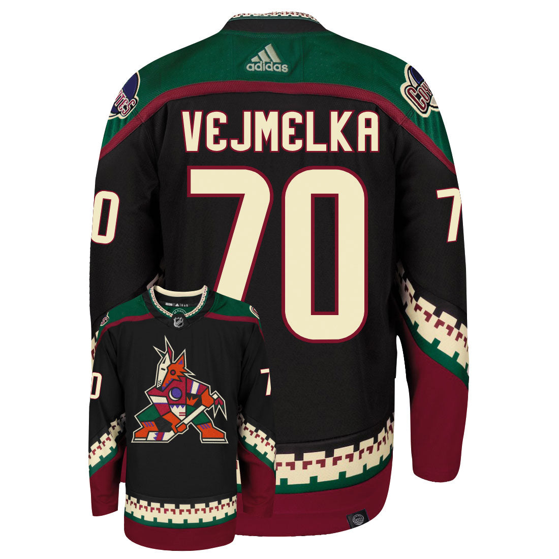 Karel Vejmelka Arizona Coyotes Adidas Primegreen Authentic NHL Hockey Jersey