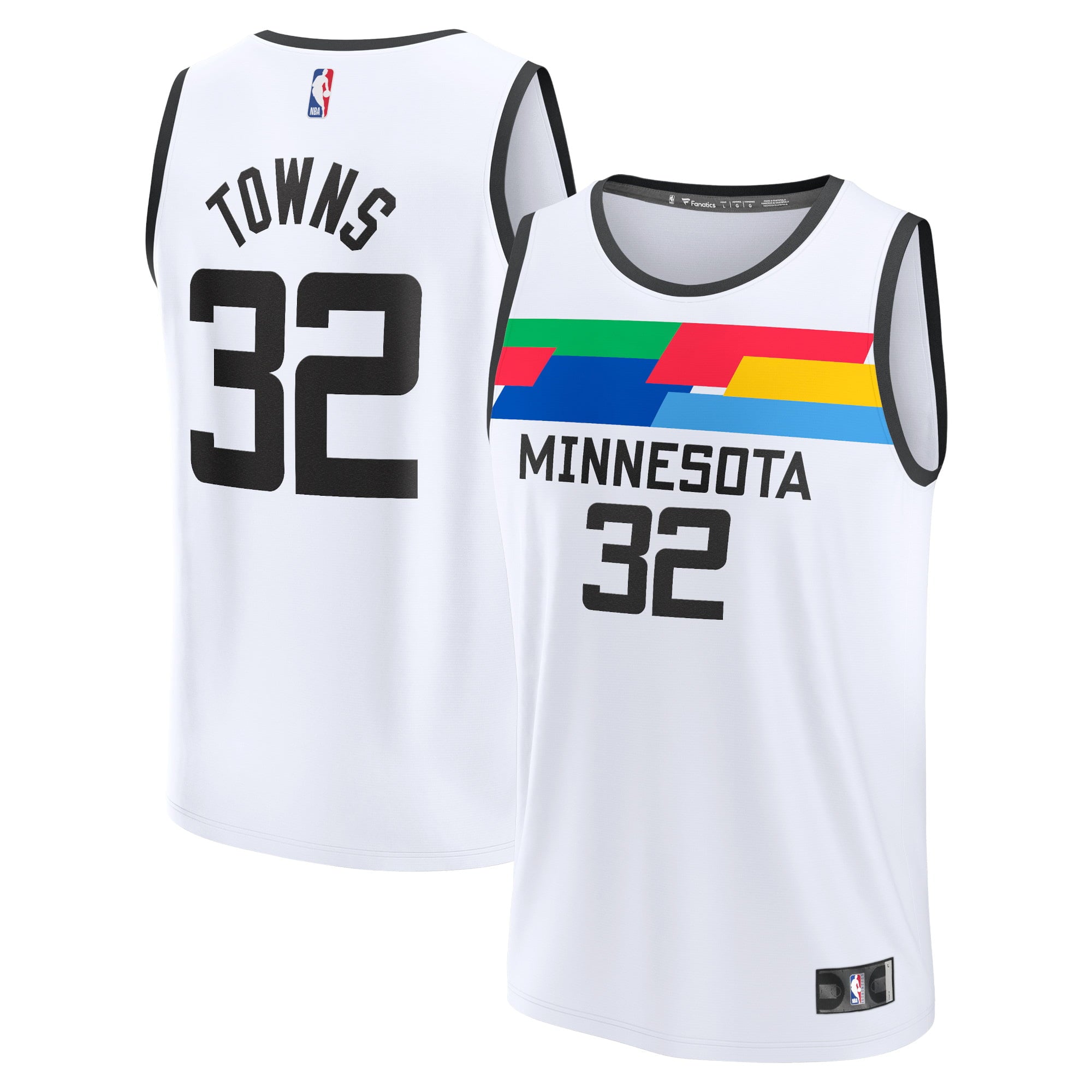 Youth Fanatics Branded Karl-Anthony Towns White Minnesota Timberwolves 2022/23 Fastbreak Jersey - City Edition