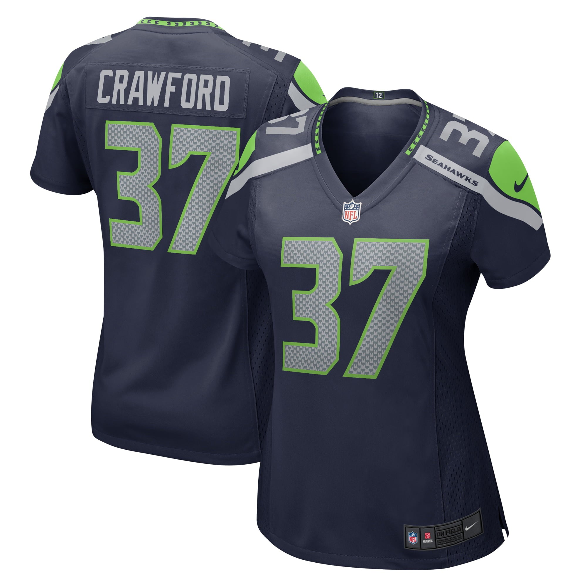 Women s Nike Xavier Crawford College Navy Seattle Seahawks Home Game Player Jersey