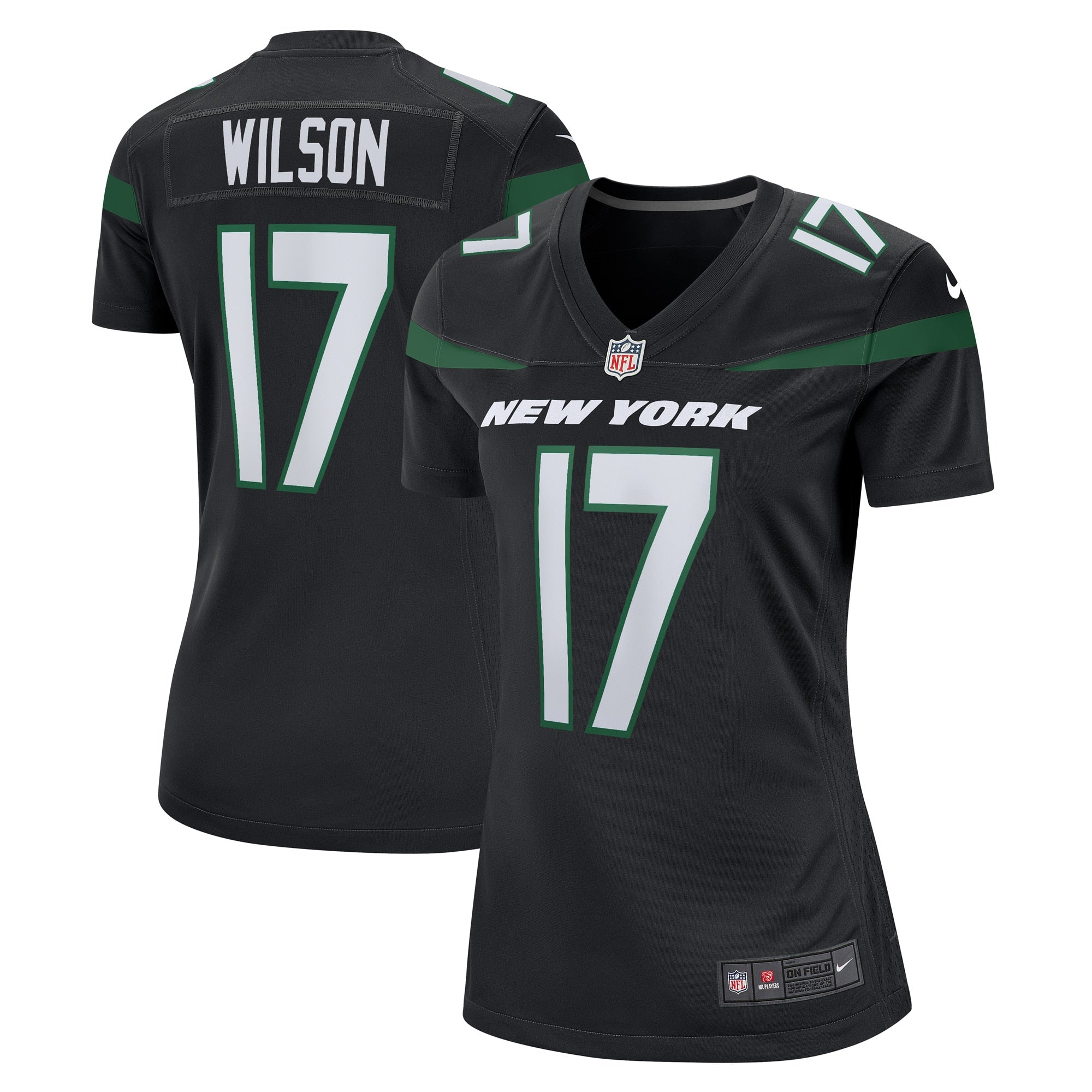 Garrett Wilson New York Jets Nike Women s Alternate Game Player Jersey   Stealth Black
