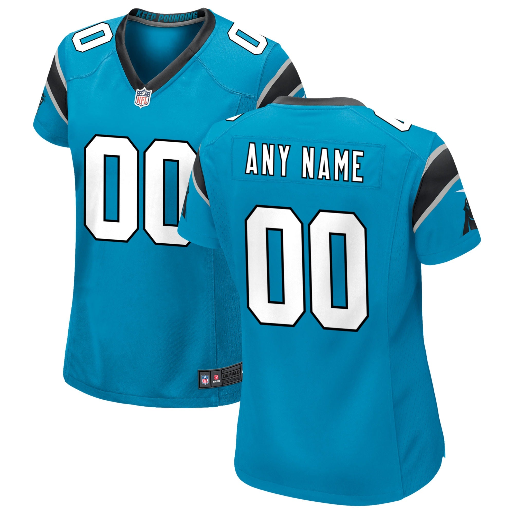 Carolina Panthers Nike Women s Alternate Custom Game Jersey   Blue