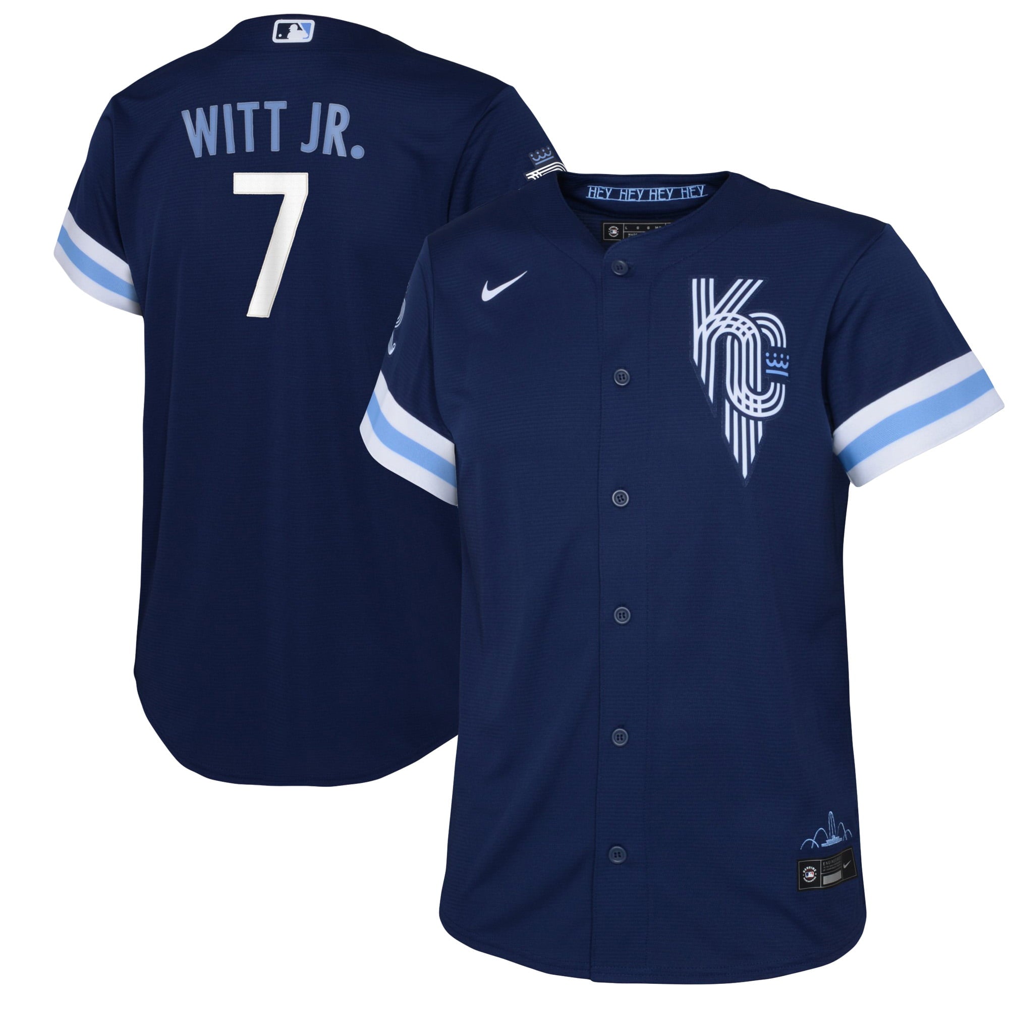 Youth Nike Bobby Witt Jr. Navy Kansas City Royals 2022 City Connect Replica Player Jersey