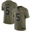 Trey Lance San Francisco 49ers Nike 2022 Salute To Service Limited Jersey   Olive