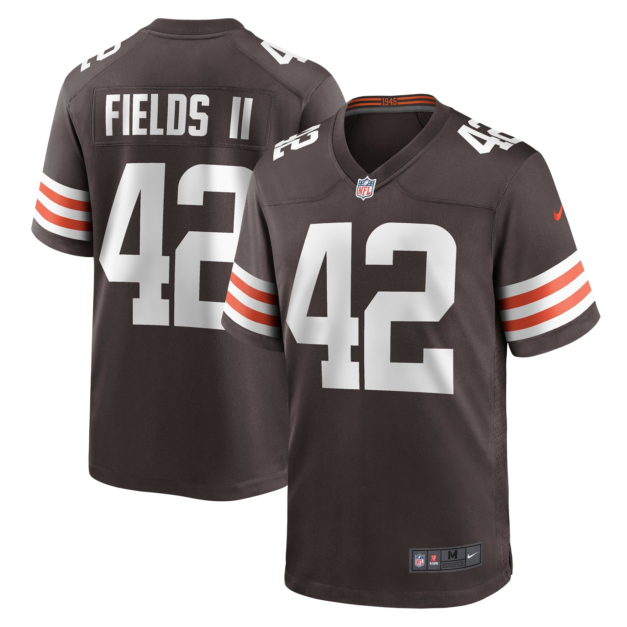 Men s Nike Tony Fields II Brown Cleveland Browns Game Jersey
