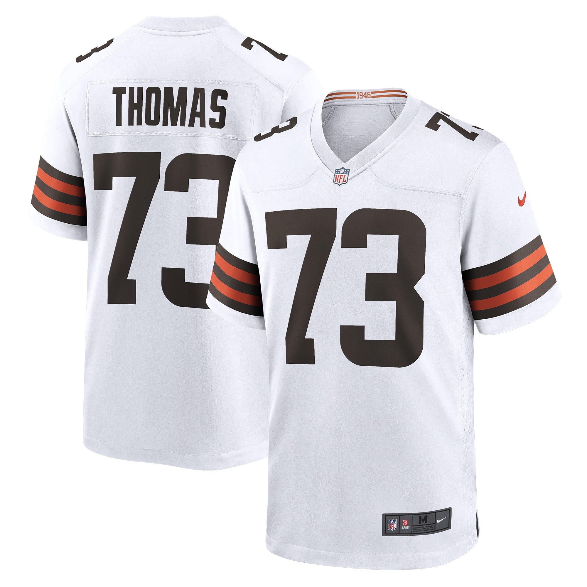 Men s Nike Joe Thomas White Cleveland Browns Retired Game Player Jersey