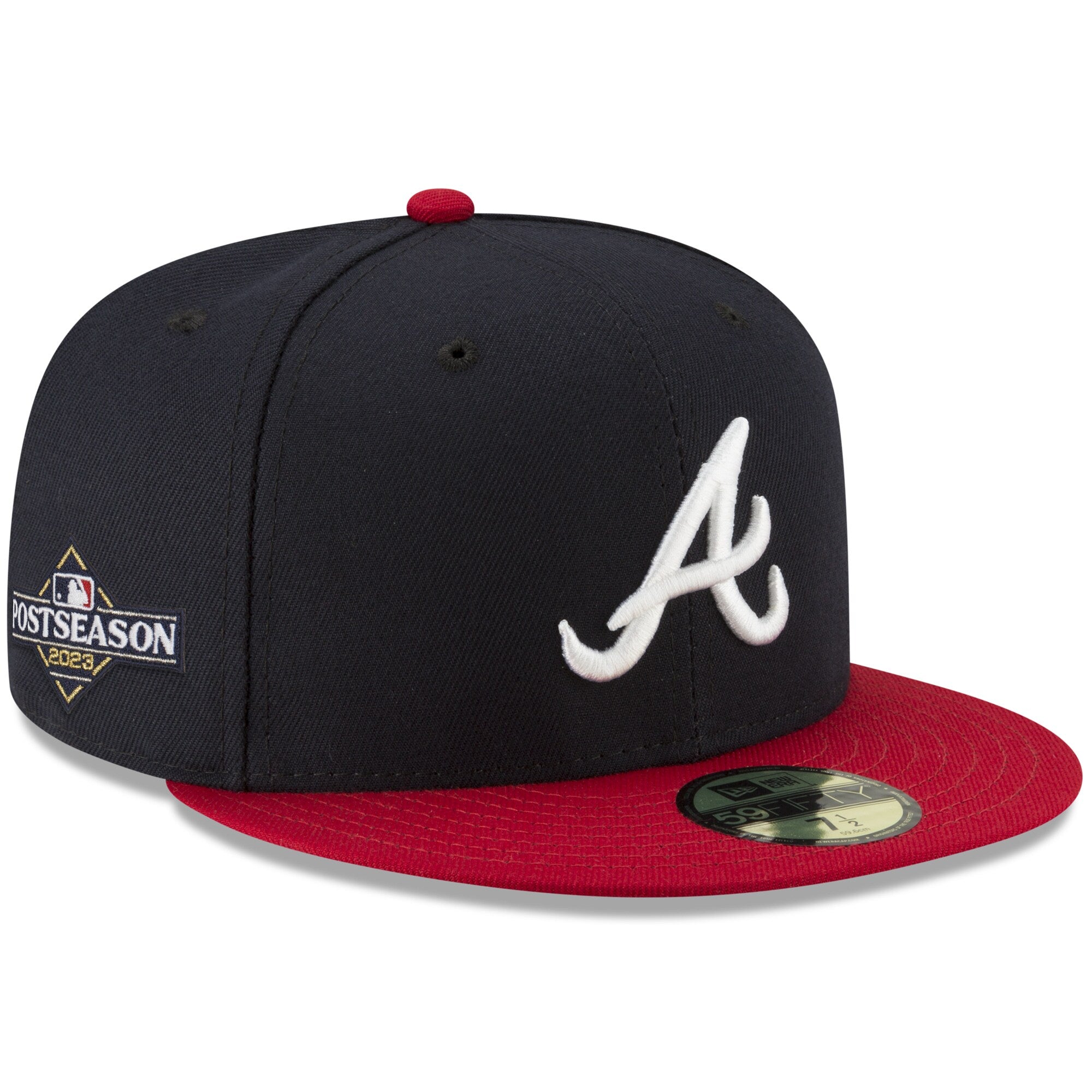Atlanta Braves New Era 2023 Postseason Side Patch 59FIFTY Fitted Hat - Navy