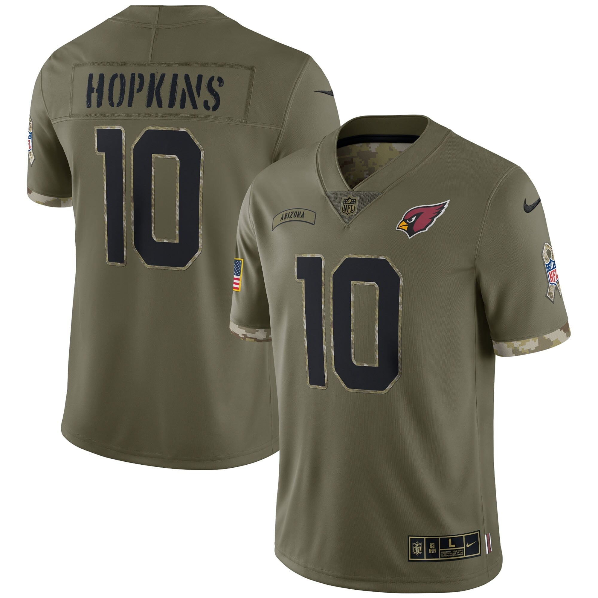Men s Nike DeAndre Hopkins Olive Arizona Cardinals 2022 Salute To Service Limited Jersey