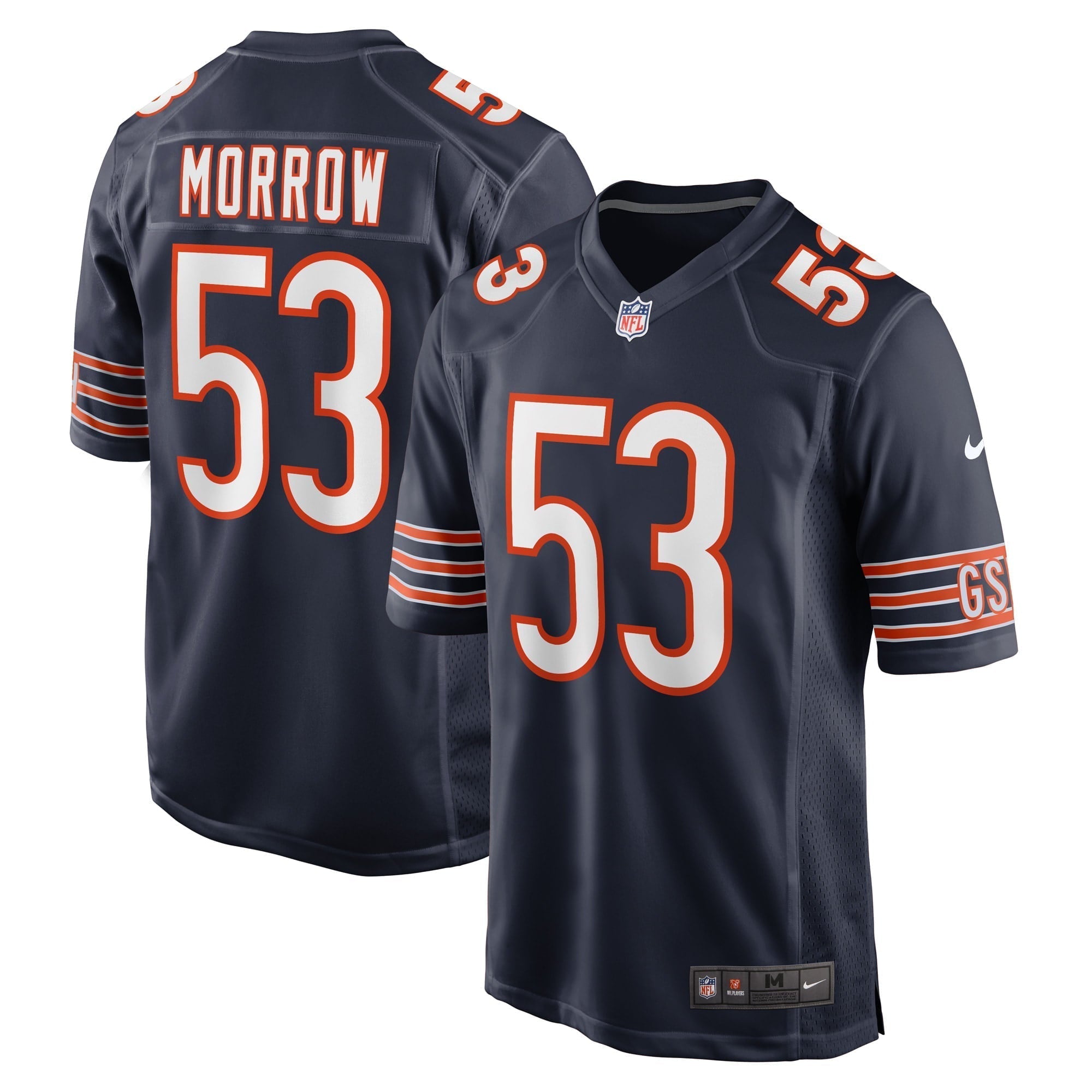 Men s Nike Nicholas Morrow Navy Chicago Bears Game Player Jersey