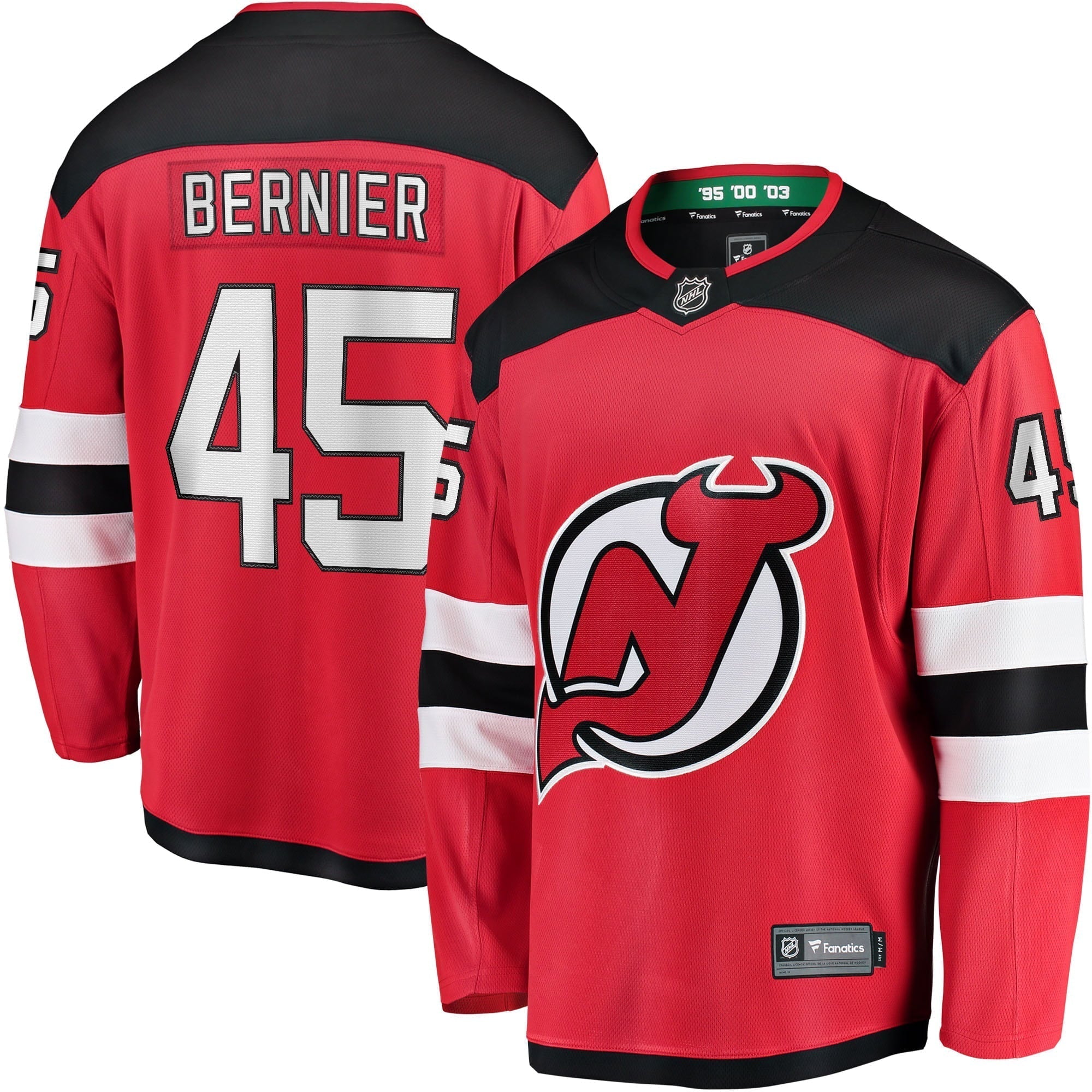 Youth Fanatics Branded Jonathan Bernier Red New Jersey Devils Breakaway Player Jersey