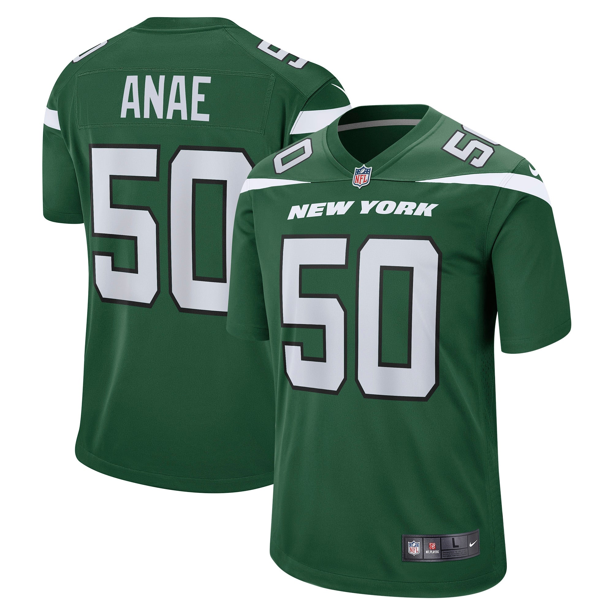 Bradlee Anae New York Jets Nike Game Player Jersey   Gotham Green