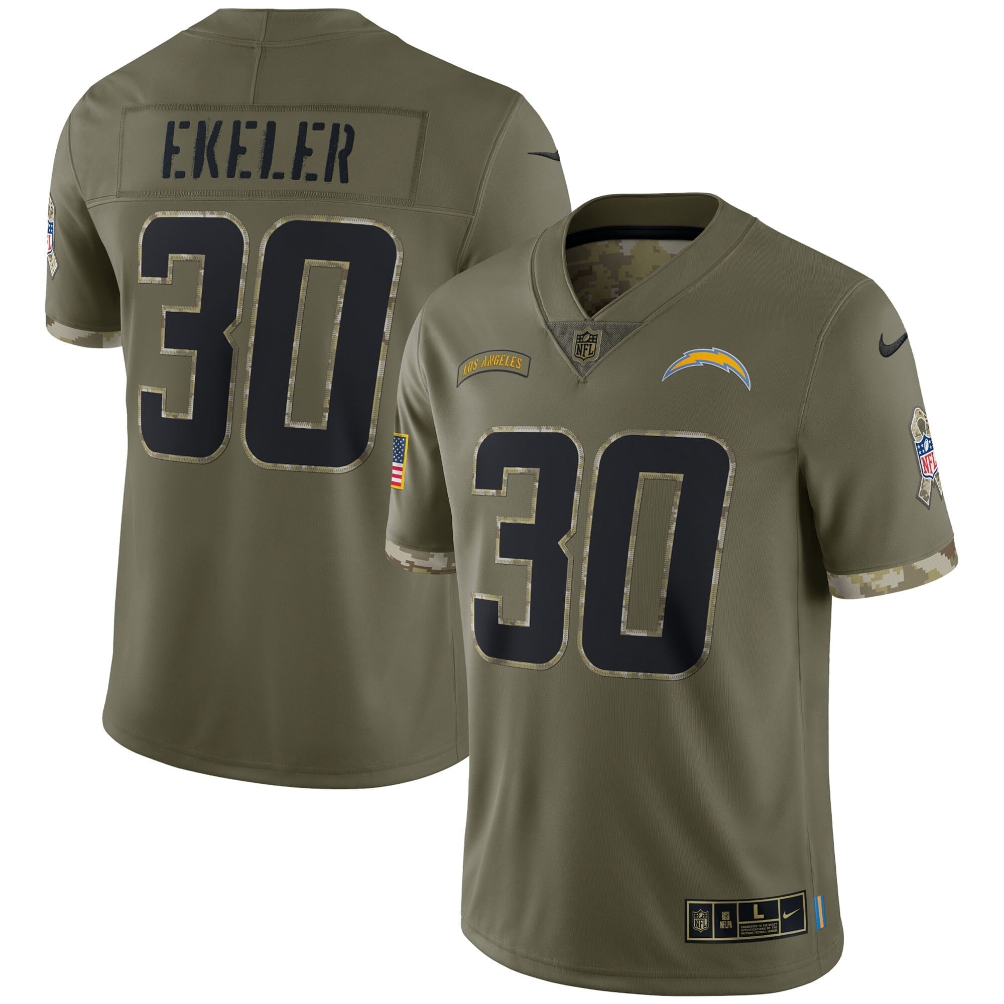 Men s Nike Austin Ekeler Olive Los Angeles Chargers 2022 Salute To Service Limited Jersey