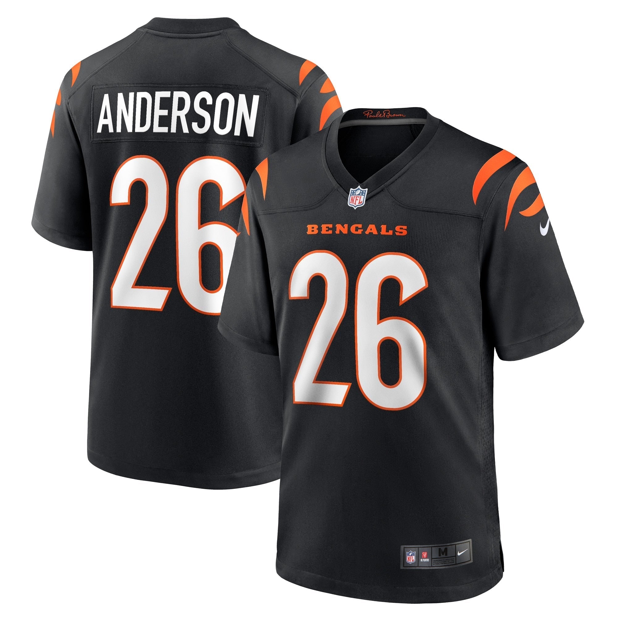 Men s Nike Tycen Anderson Black Cincinnati Bengals Game Player Jersey