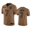 Men s Seattle Seahawks Geno Smith 2023 Brown Salute To Service Limited Stitched Jerseys