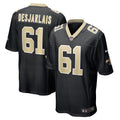 Men s Nike Drew Desjarlais Black New Orleans Saints Game Player Jersey