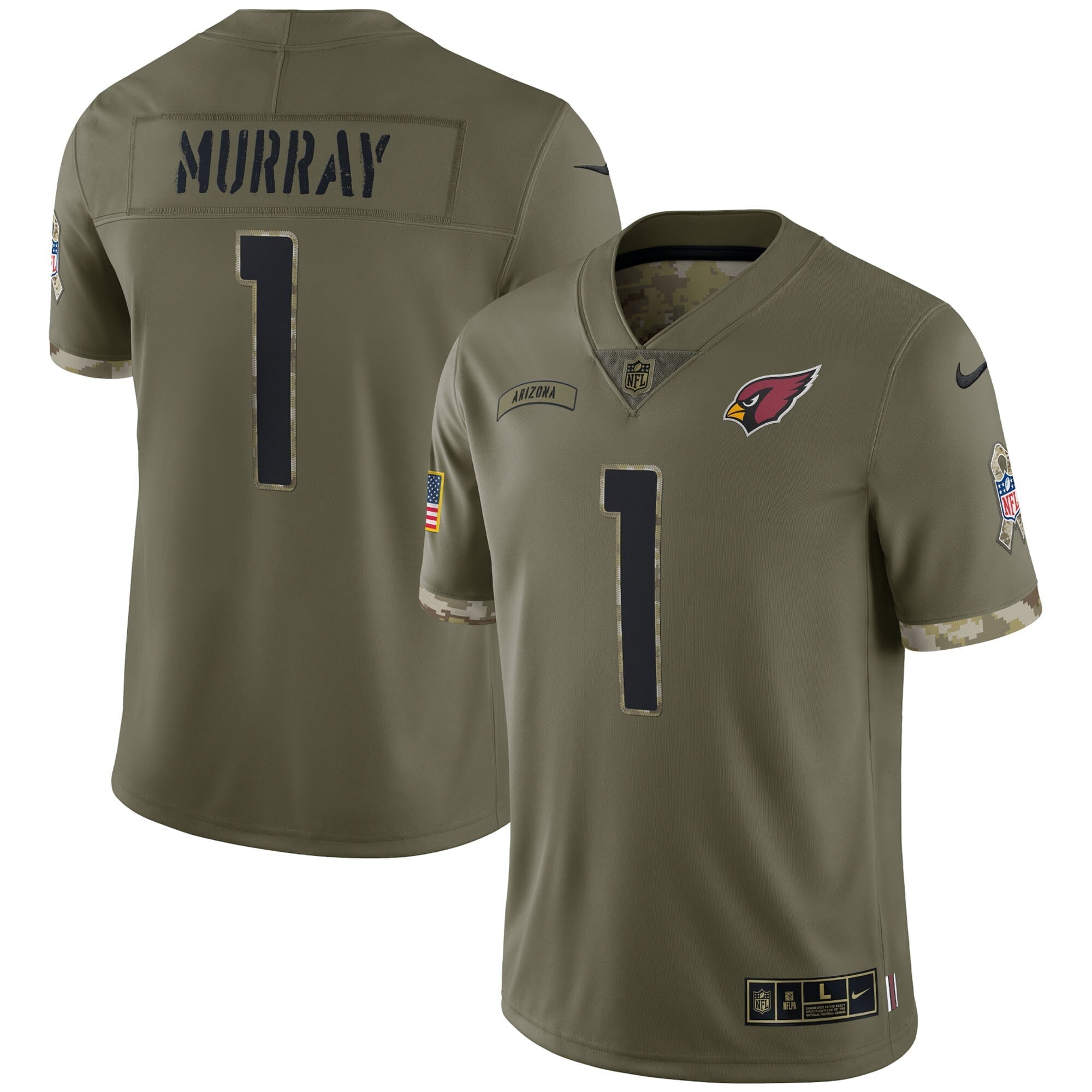 Men s Nike Kyler Murray Olive Arizona Cardinals 2022 Salute To Service Limited Jersey