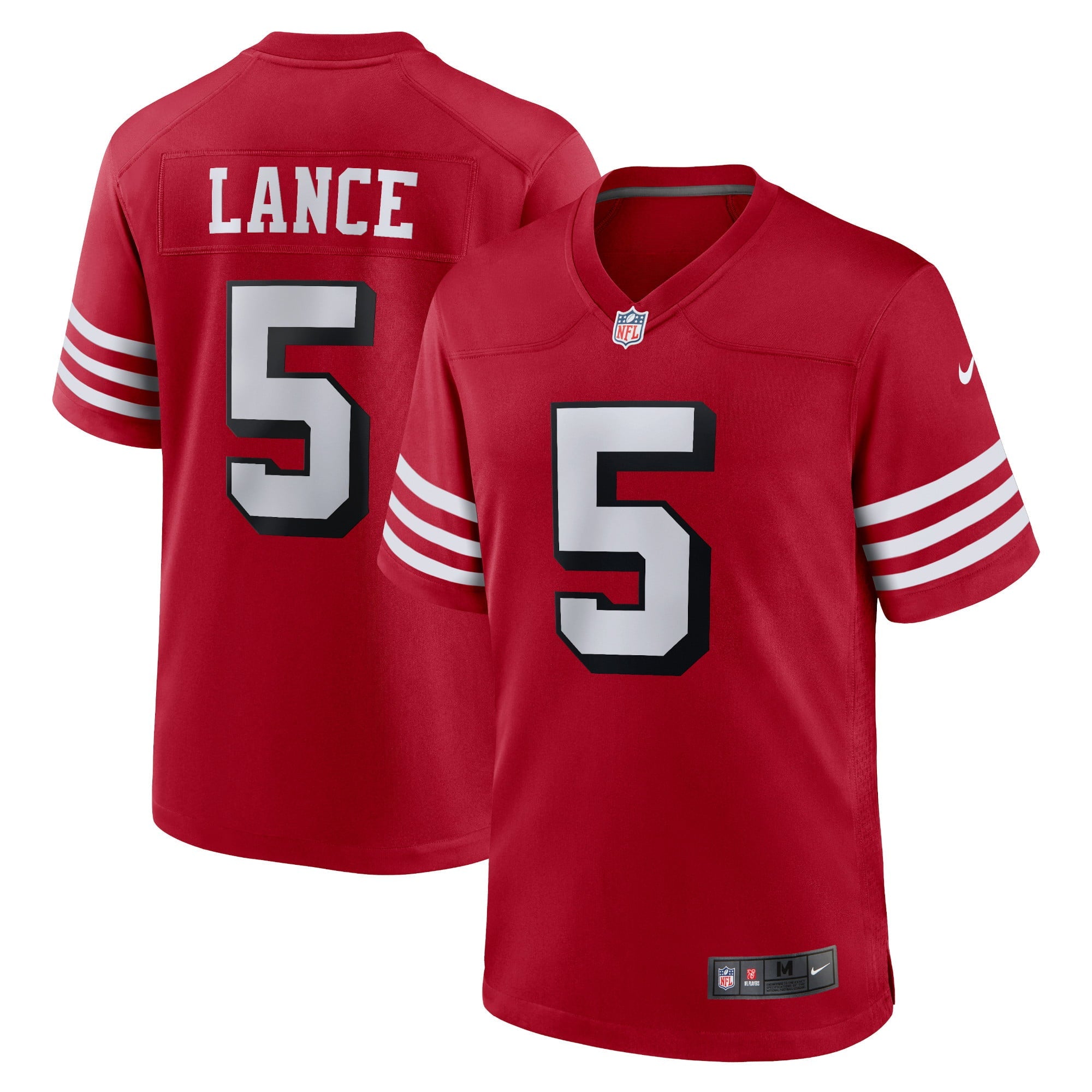 Men s Nike Trey Lance Scarlet San Francisco 49ers Alternate Game Jersey