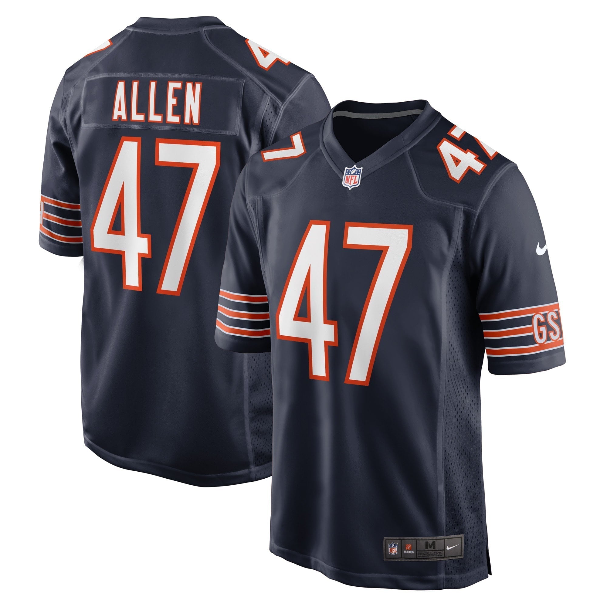 Men s Nike Chase Allen Navy Chicago Bears Game Player Jersey
