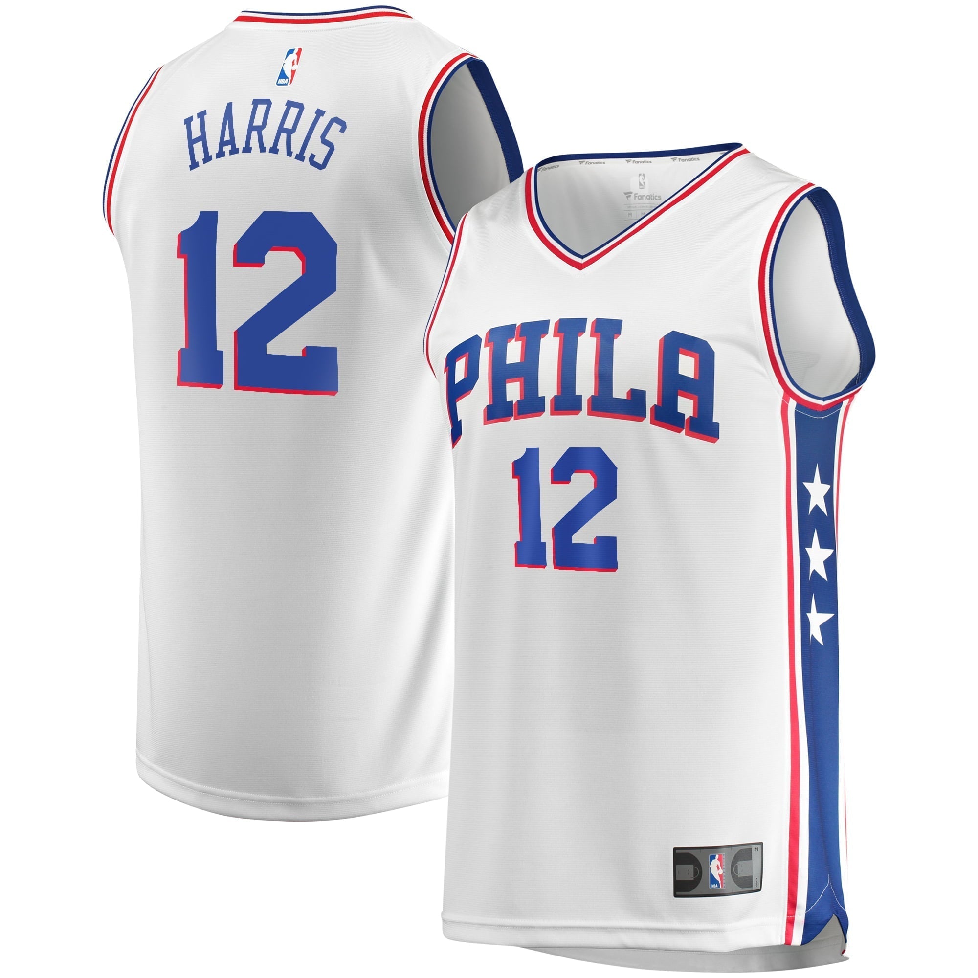 Men's Fanatics Branded Tobias Harris White Philadelphia 76ers Fast Break Replica Player Team Jersey - Association
