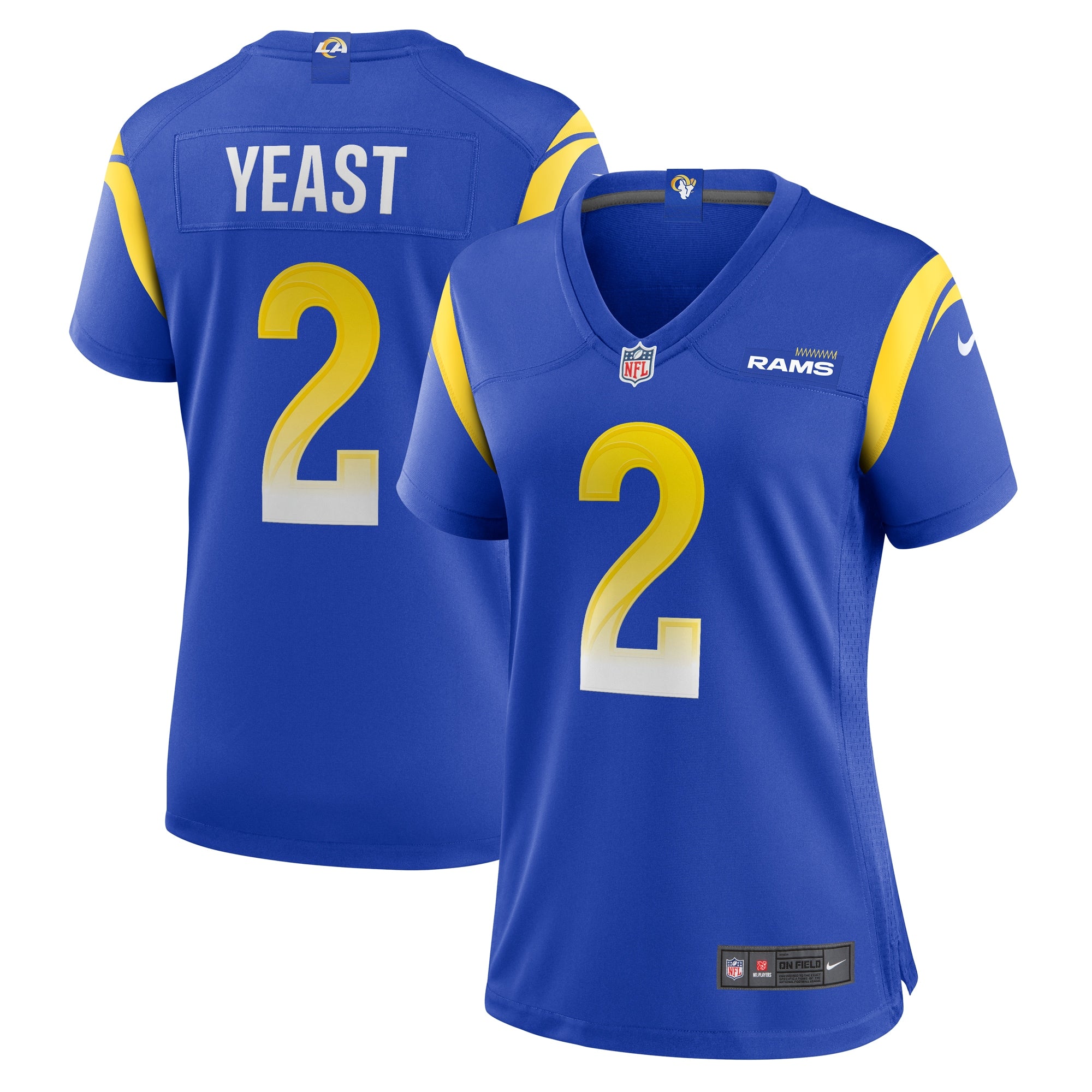 Russ Yeast Los Angeles Rams Nike Women s Home Game Jersey   Royal