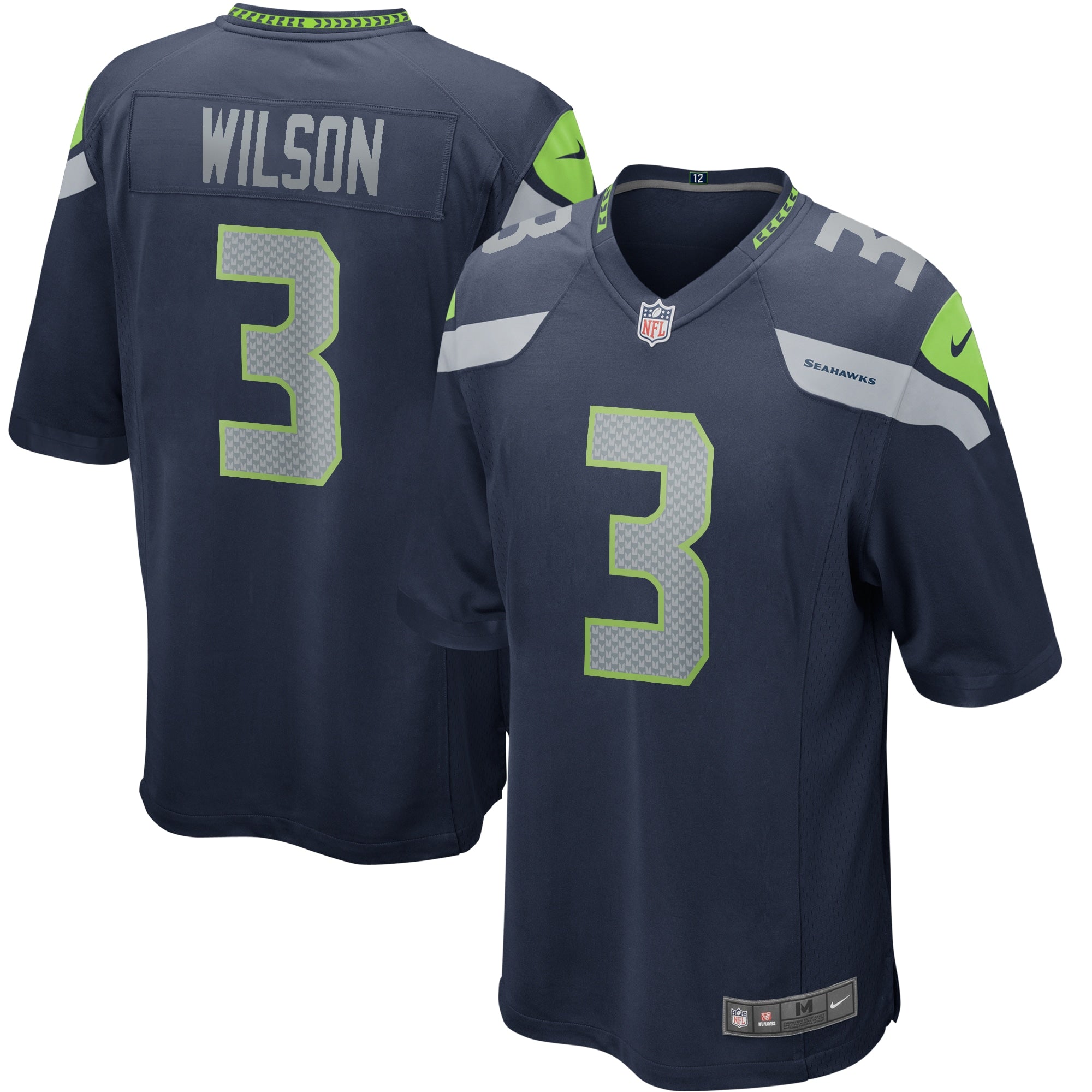 Russell Wilson Seattle Seahawks Nike Game Player Jersey College Navy