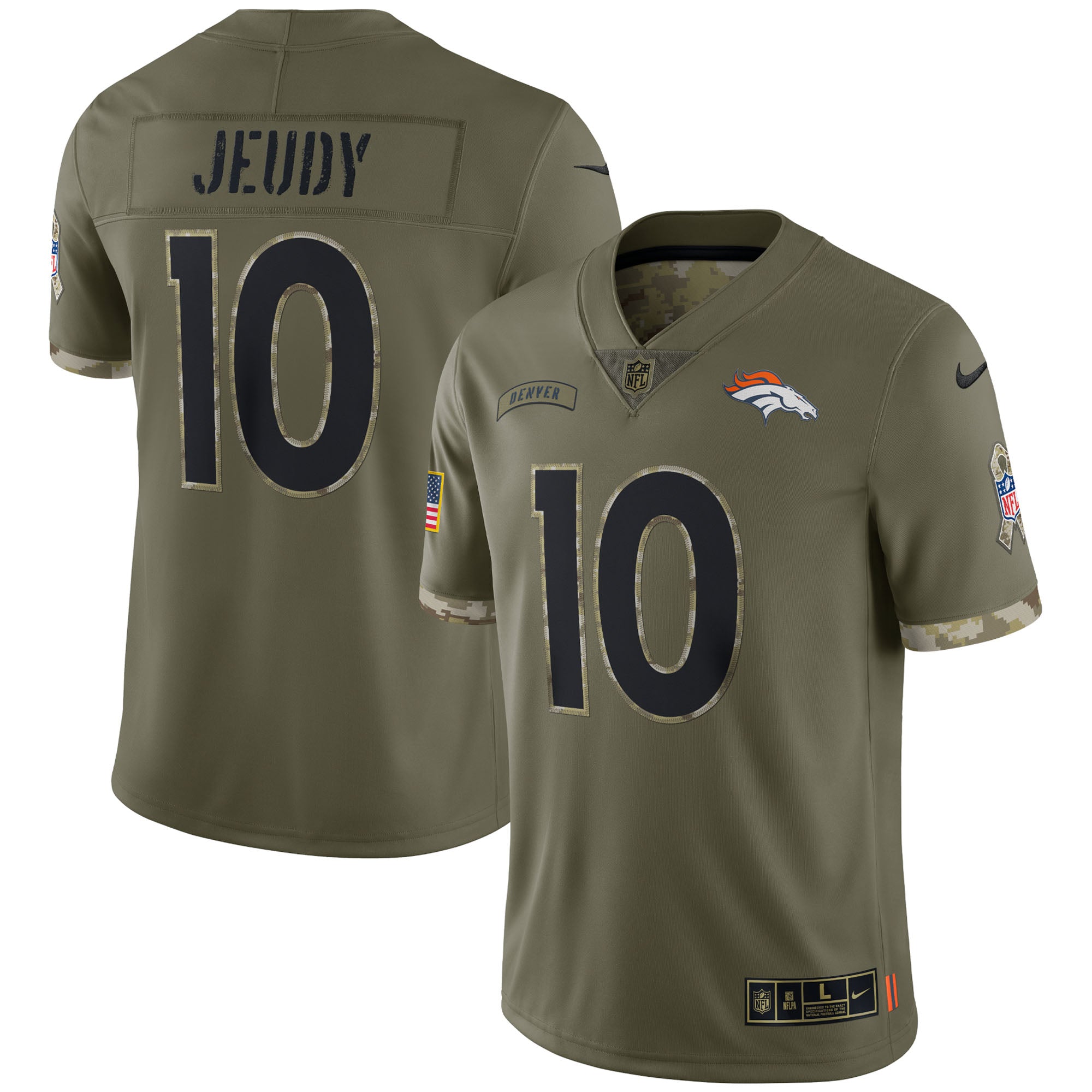 Jerry Jeudy Denver Broncos Nike 2022 Salute To Service Limited Jersey   Olive