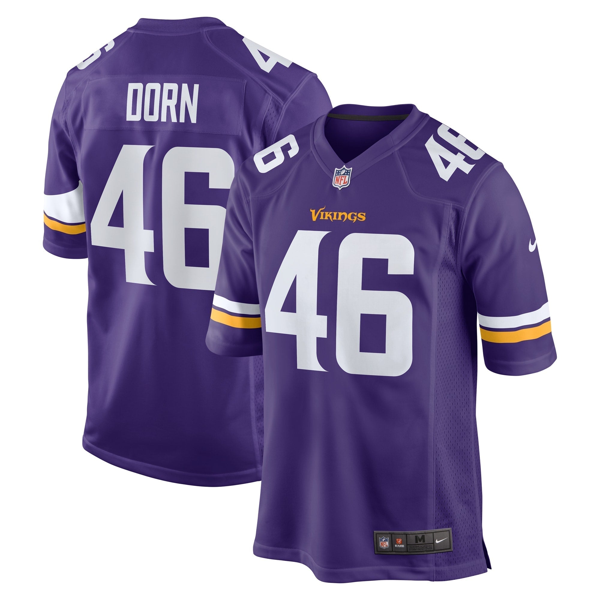 Men s Nike Myles Dorn Purple Minnesota Vikings Game Jersey