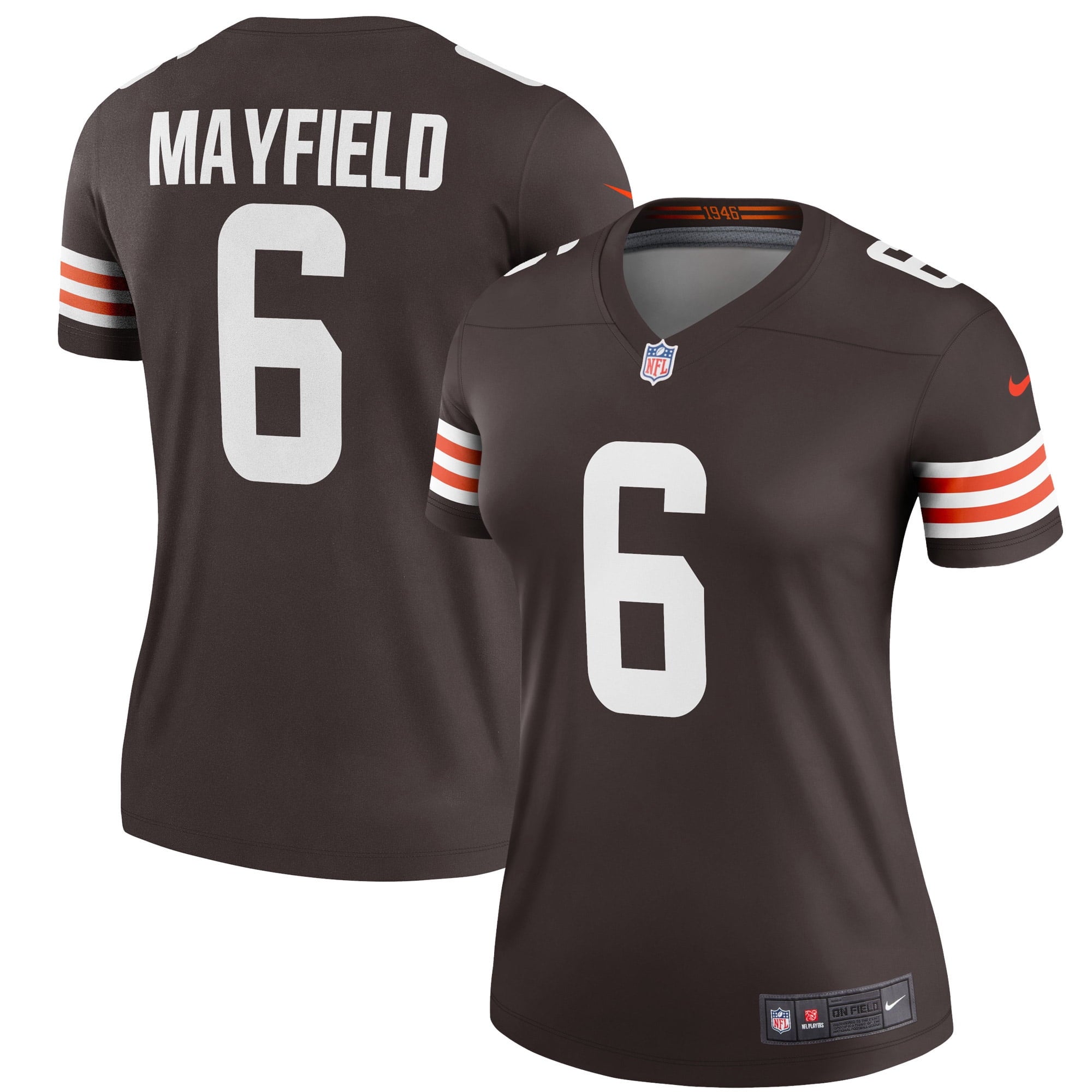 Women s Nike Baker Mayfield Brown Cleveland Browns Legend Player Jersey