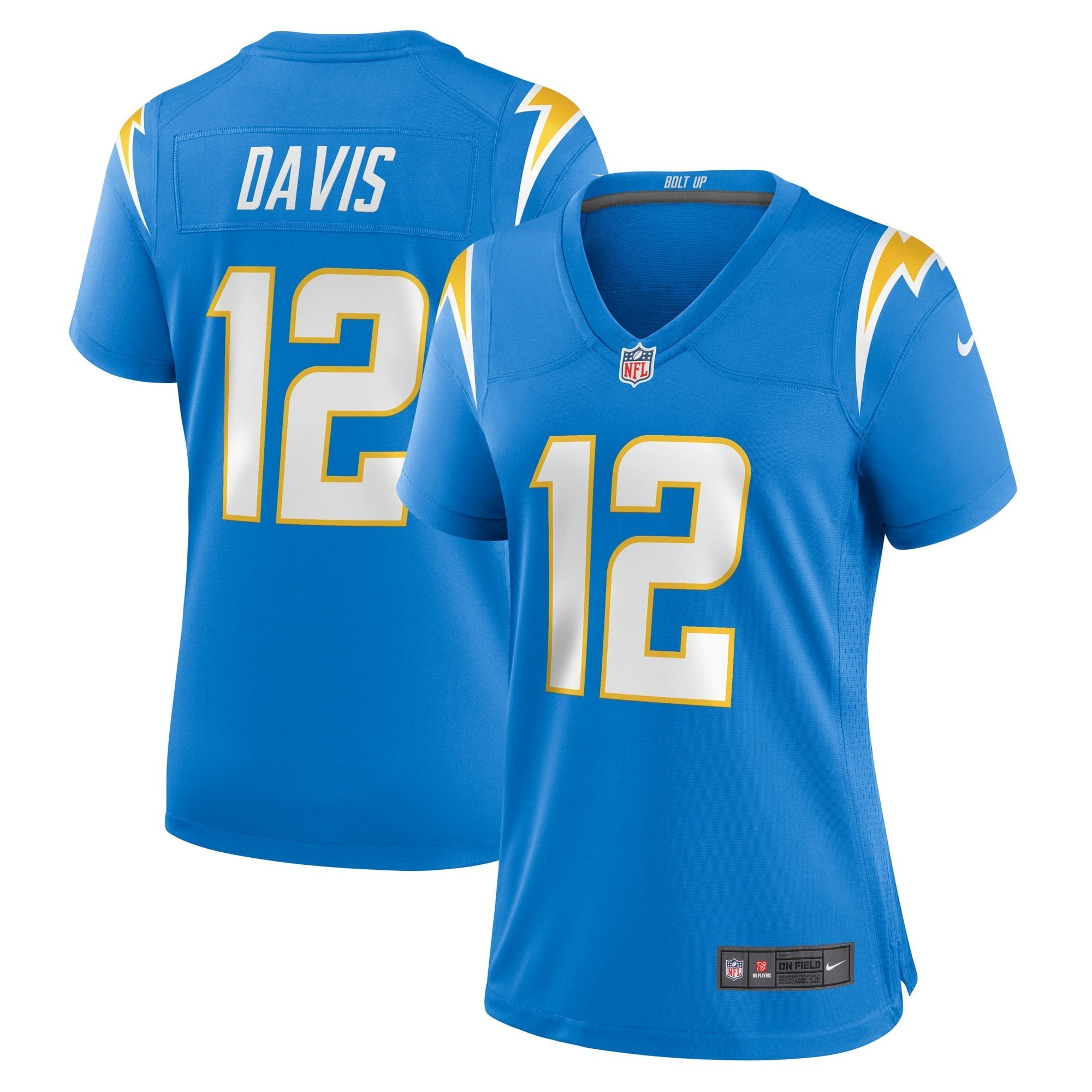 Women s Nike Derius Davis Powder Blue Los Angeles Chargers Team Game Jersey
