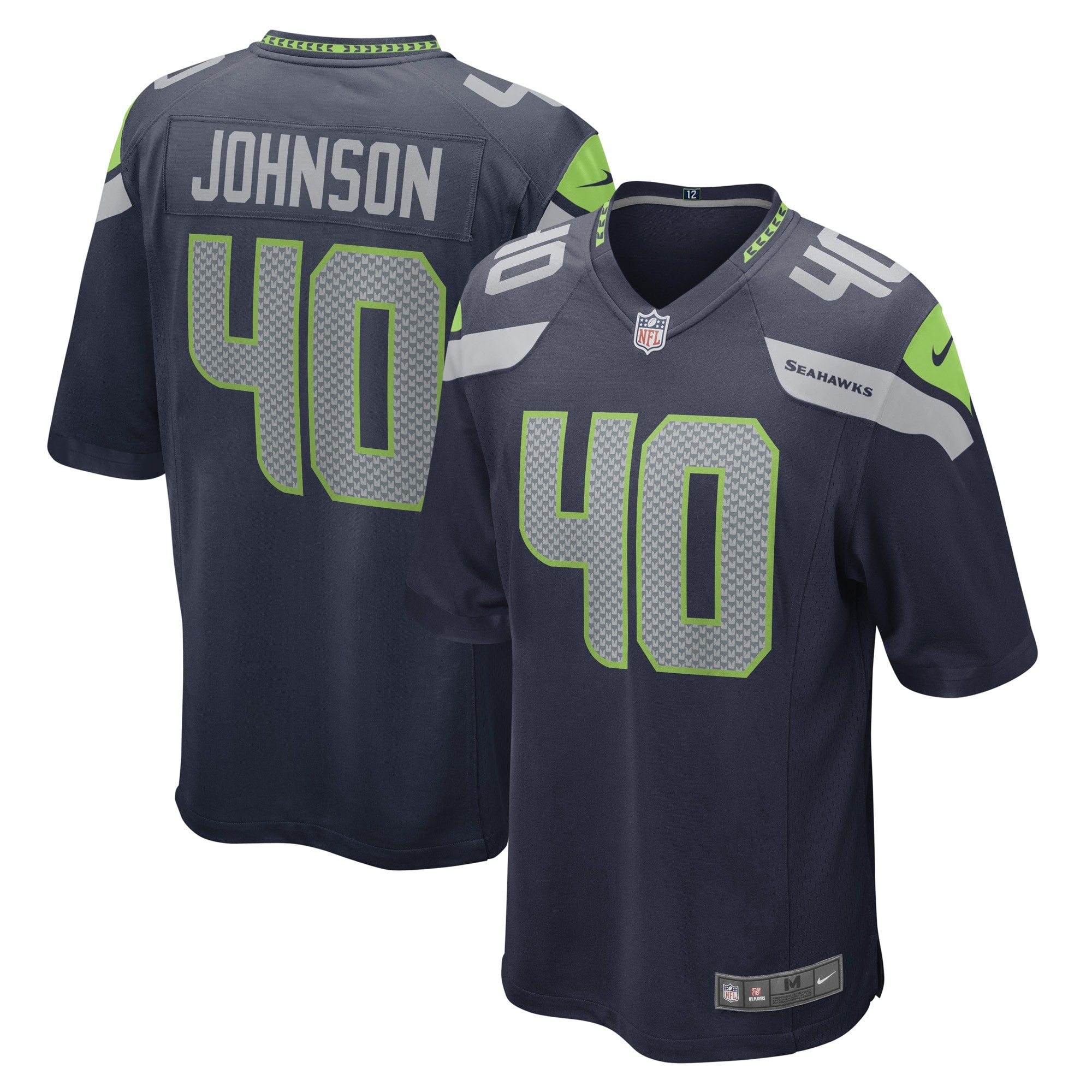Darryl Johnson Seattle Seahawks Nike Game Player Jersey College Navy