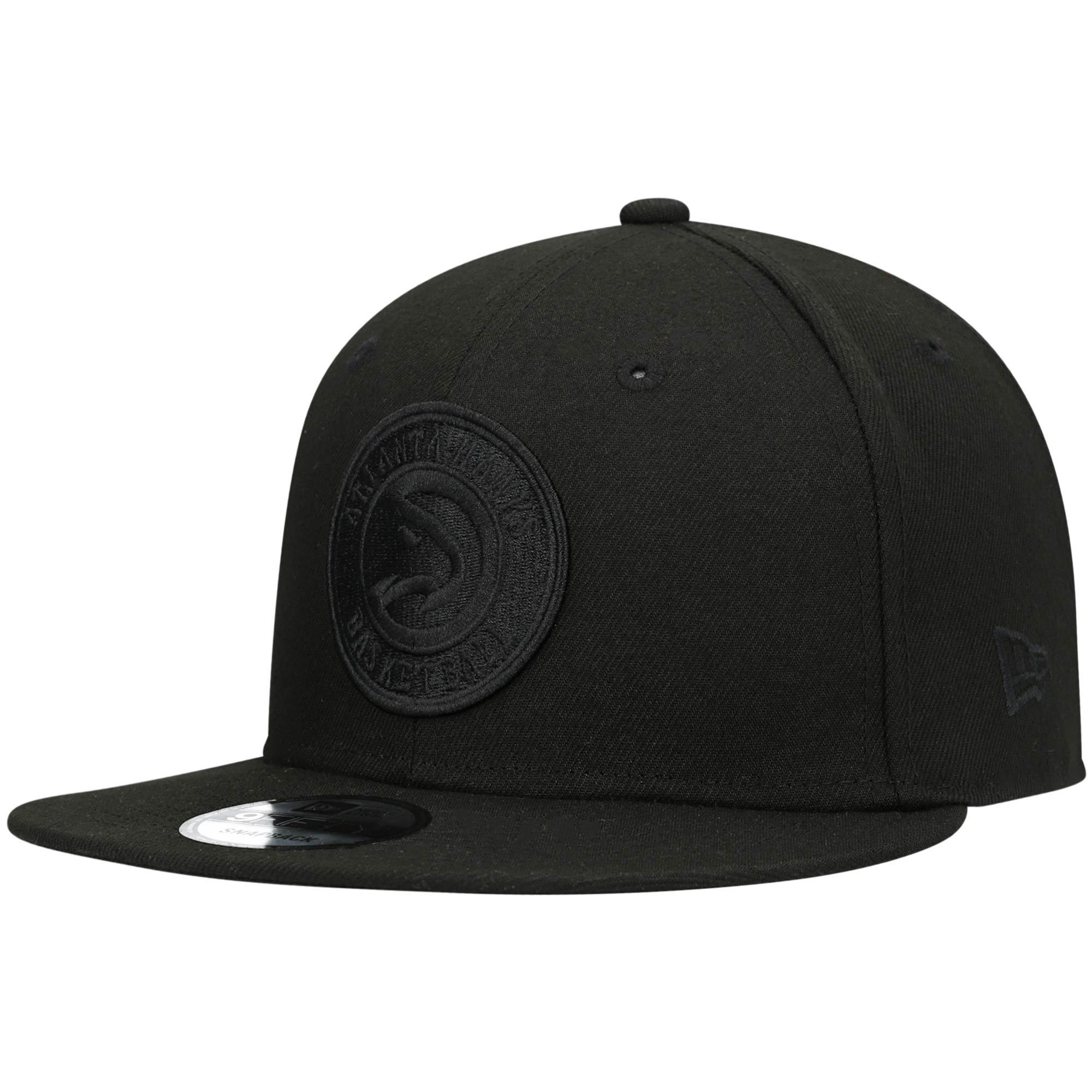 Atlanta Hawks, NBA Jerseys New Era Black On Black 9FIFTY Snapback Hat