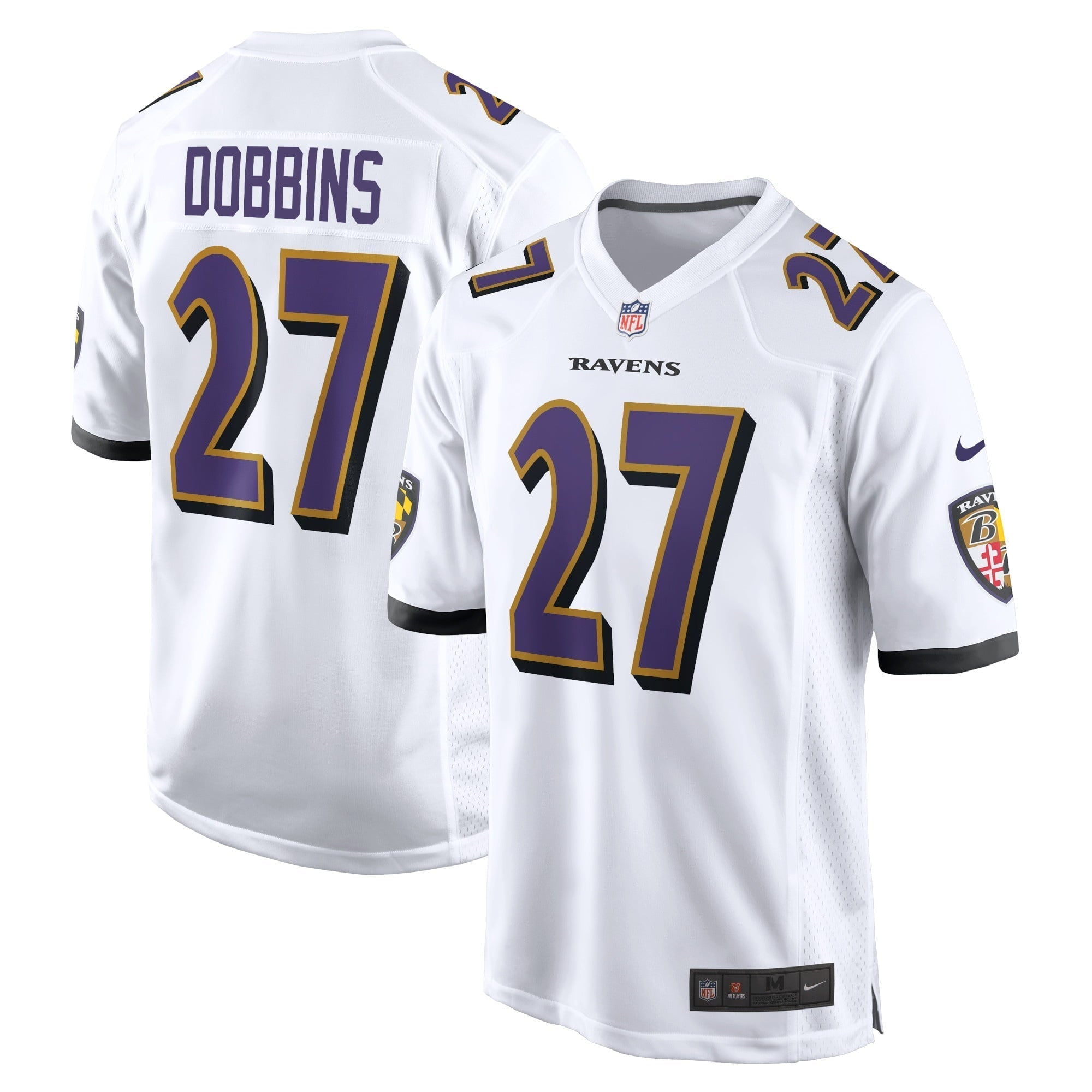 Men s Nike J.K. Dobbins White Baltimore Ravens Game Jersey