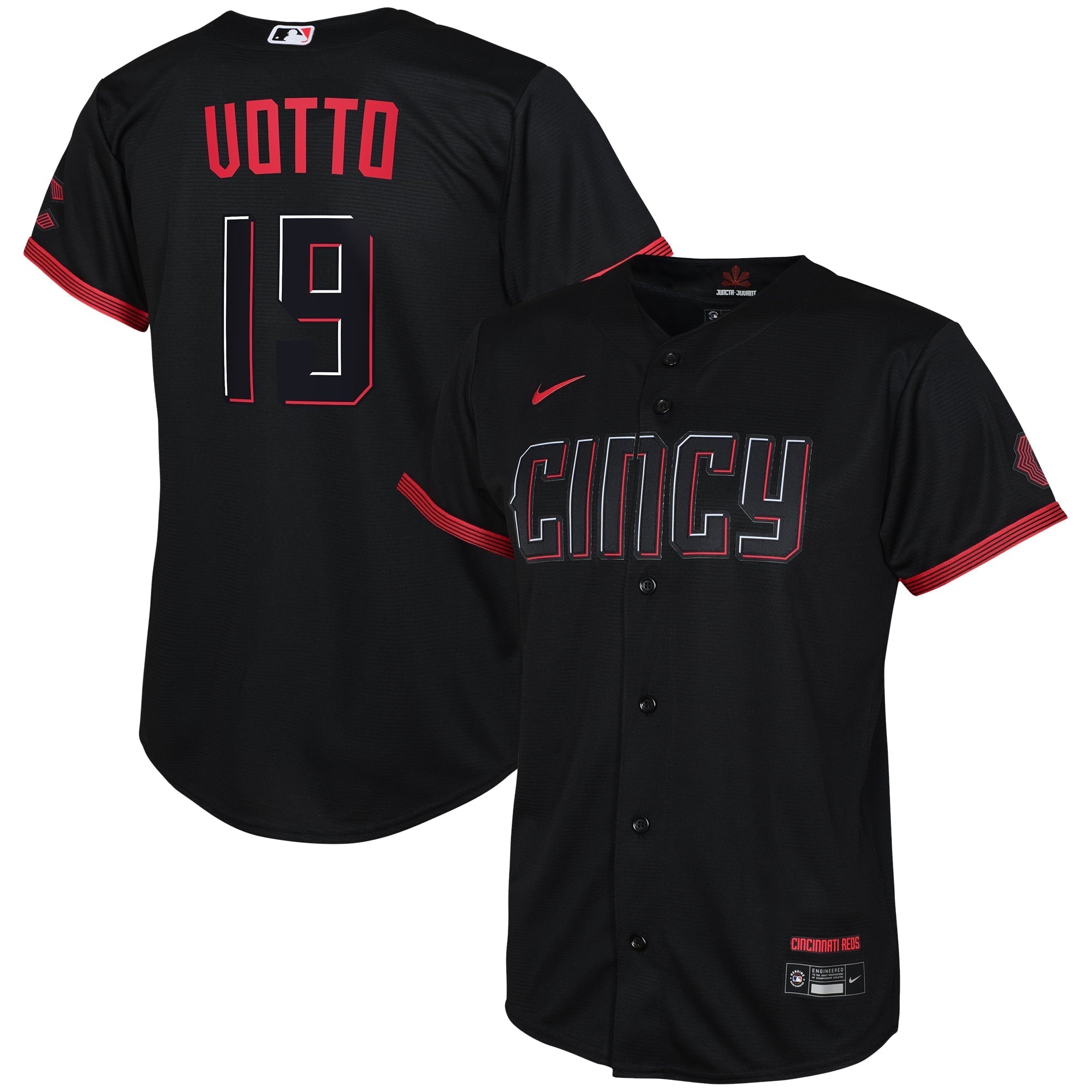 Toddler Nike Joey Votto Black Cincinnati Reds 2023 City Connect Replica Player Jersey